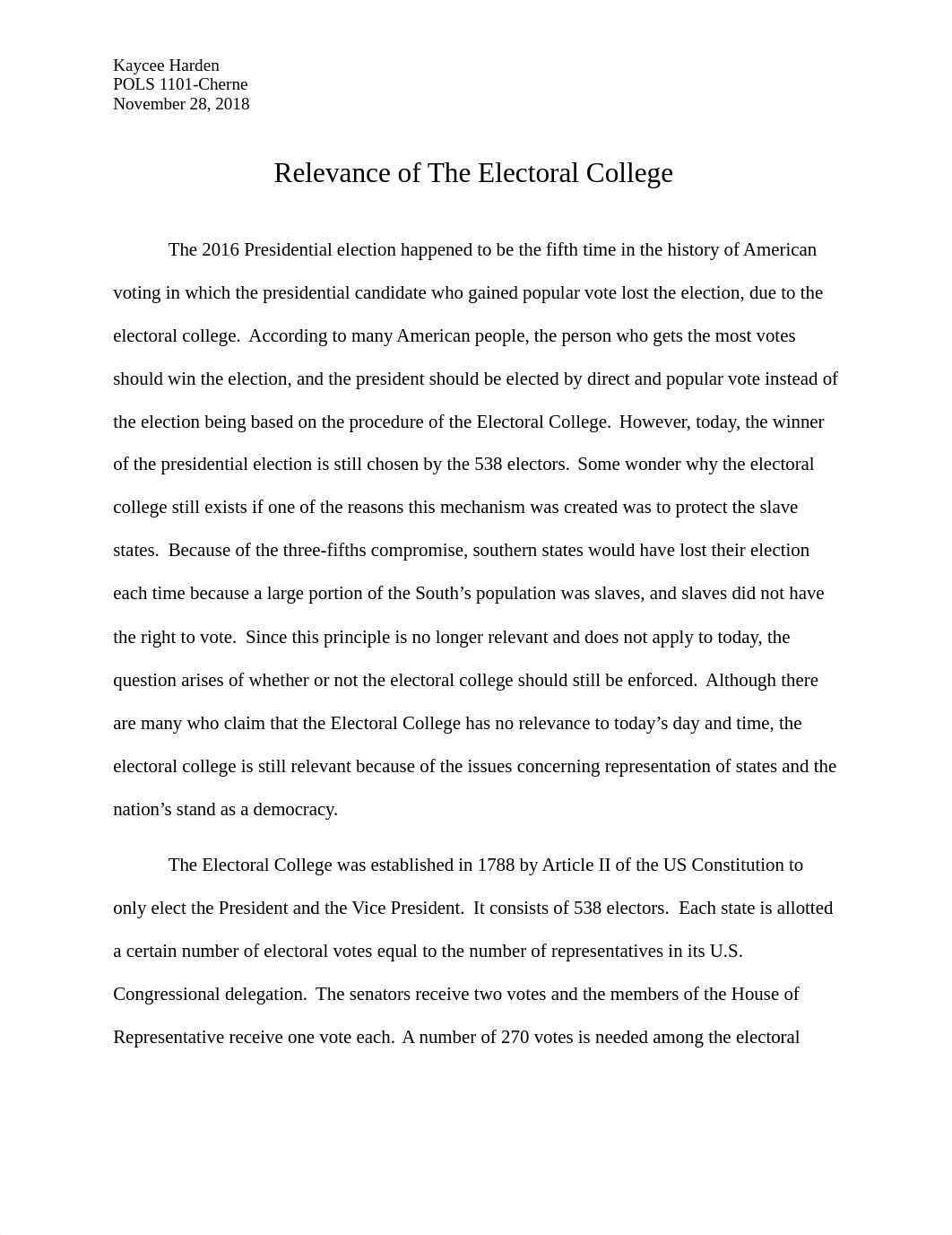 Relevance of the Electoral College- Kaycee Harden.docx_d5im9ig5vtx_page1