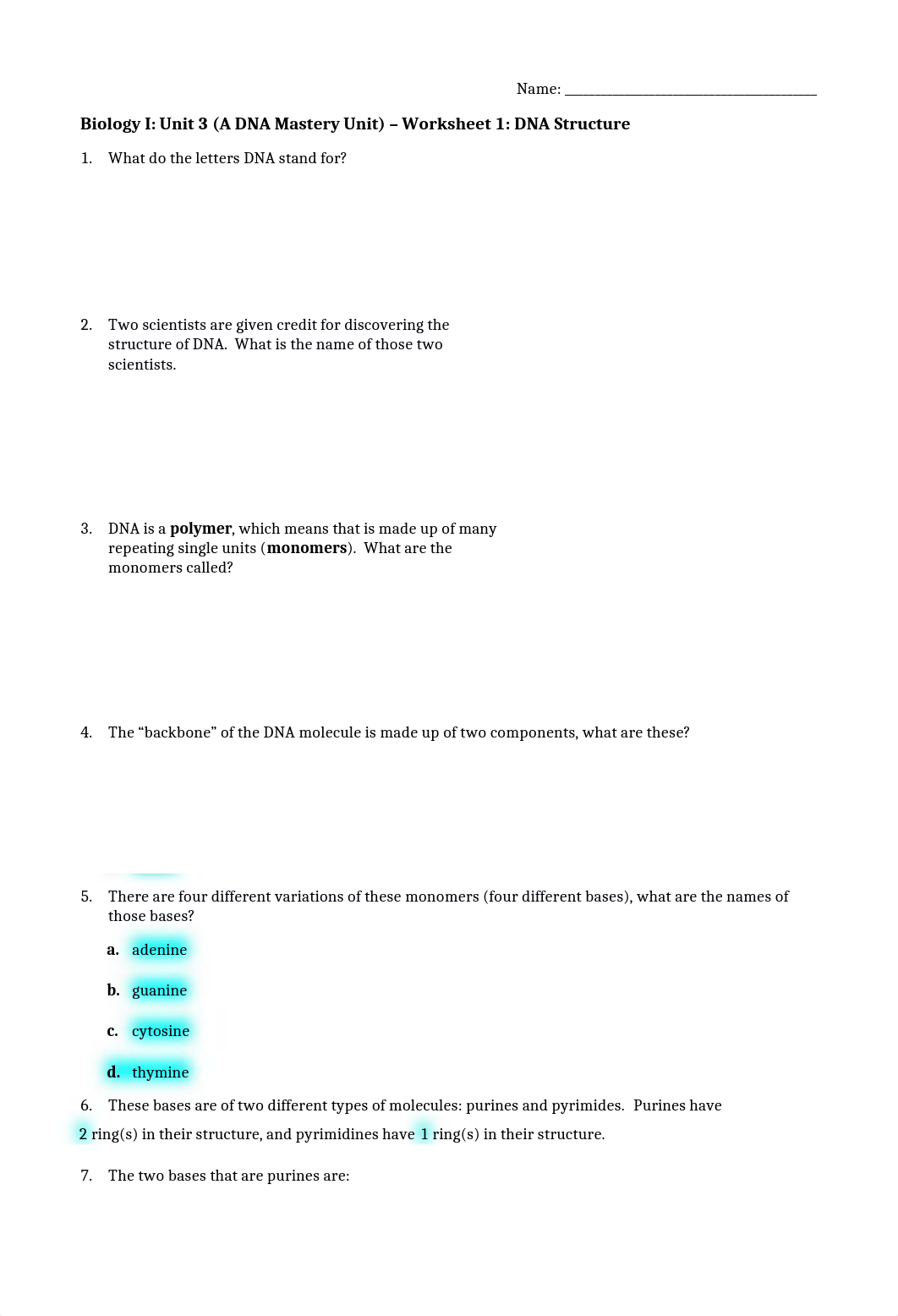 Alivia Najor - DNA Structure Worksheet - 1539875.docx_d5j4pjar6cb_page1