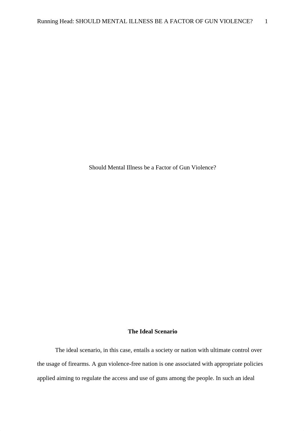 Should Mental Illness be a Factor of Gun Violence Assignment Two.docx_d5jwz2j8zo8_page1