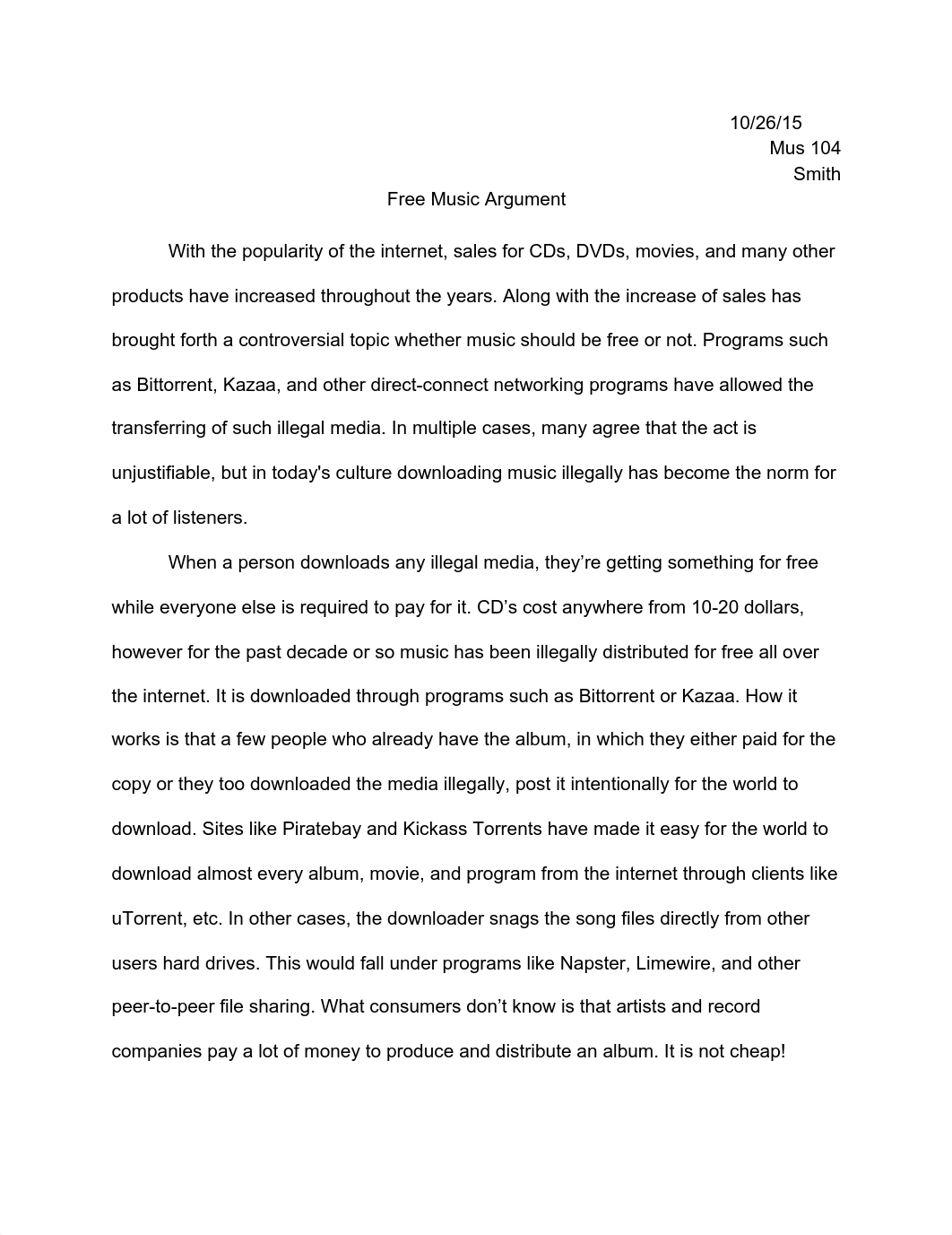 Free Music Argument Essay.pdf_d5k1e9m8i3b_page1