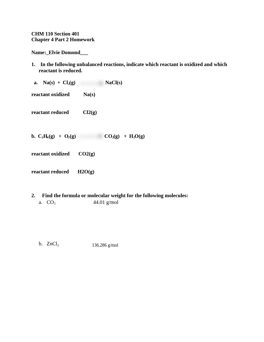 CHEMISTRY ELVIE DOMOND Chapter 4 Part 2 Homework.docx_d5k5oig10gd_page1