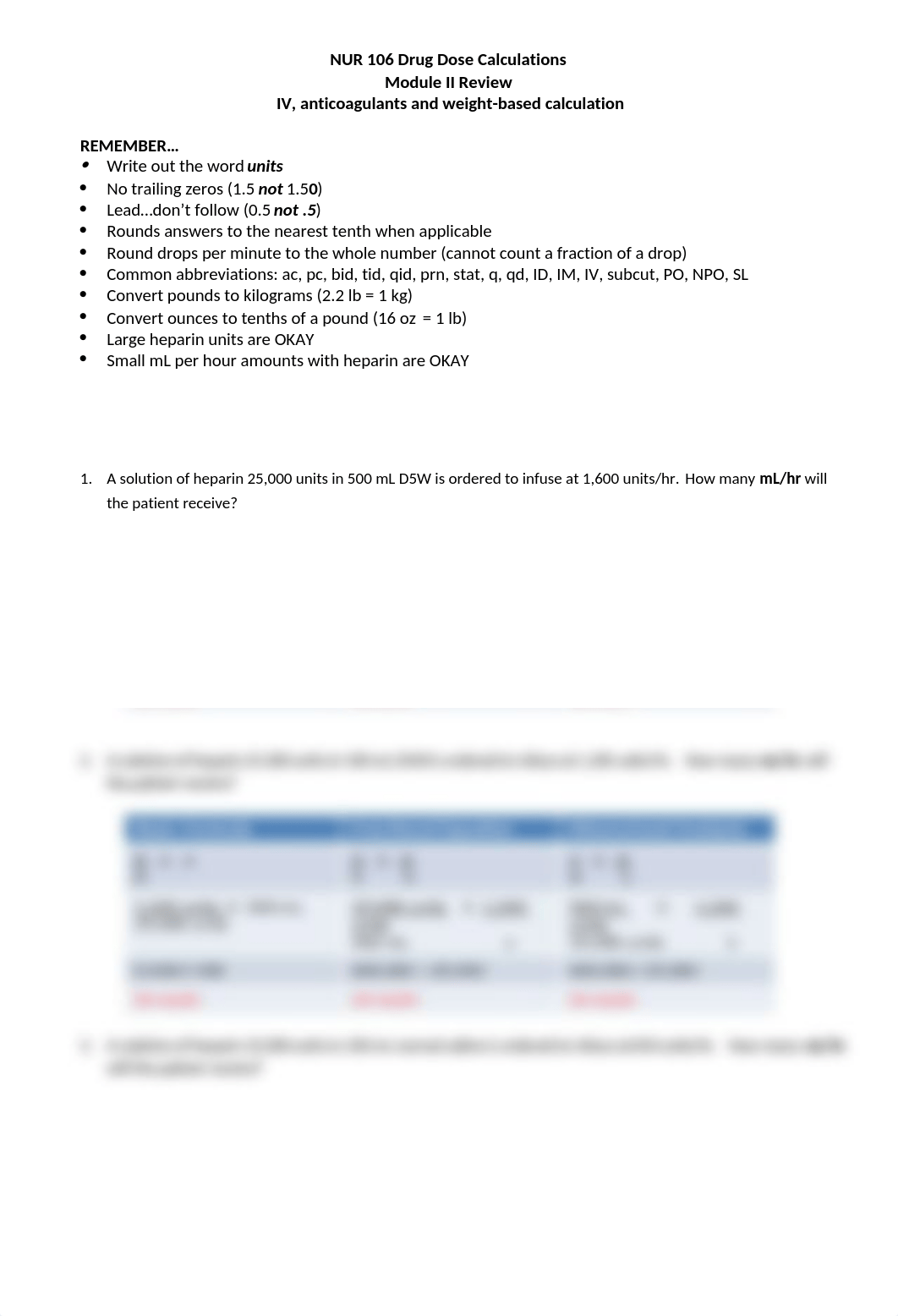 Drug Dose Calculations Module II Review ANSWERS.docx_d5knlmjva3k_page1