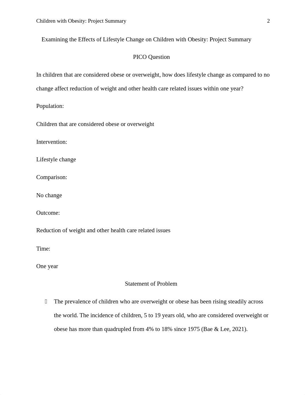 Project Summary - Examining the Effects of Lifestyle Change on Children with Obesity.docx_d5l1946eksq_page2