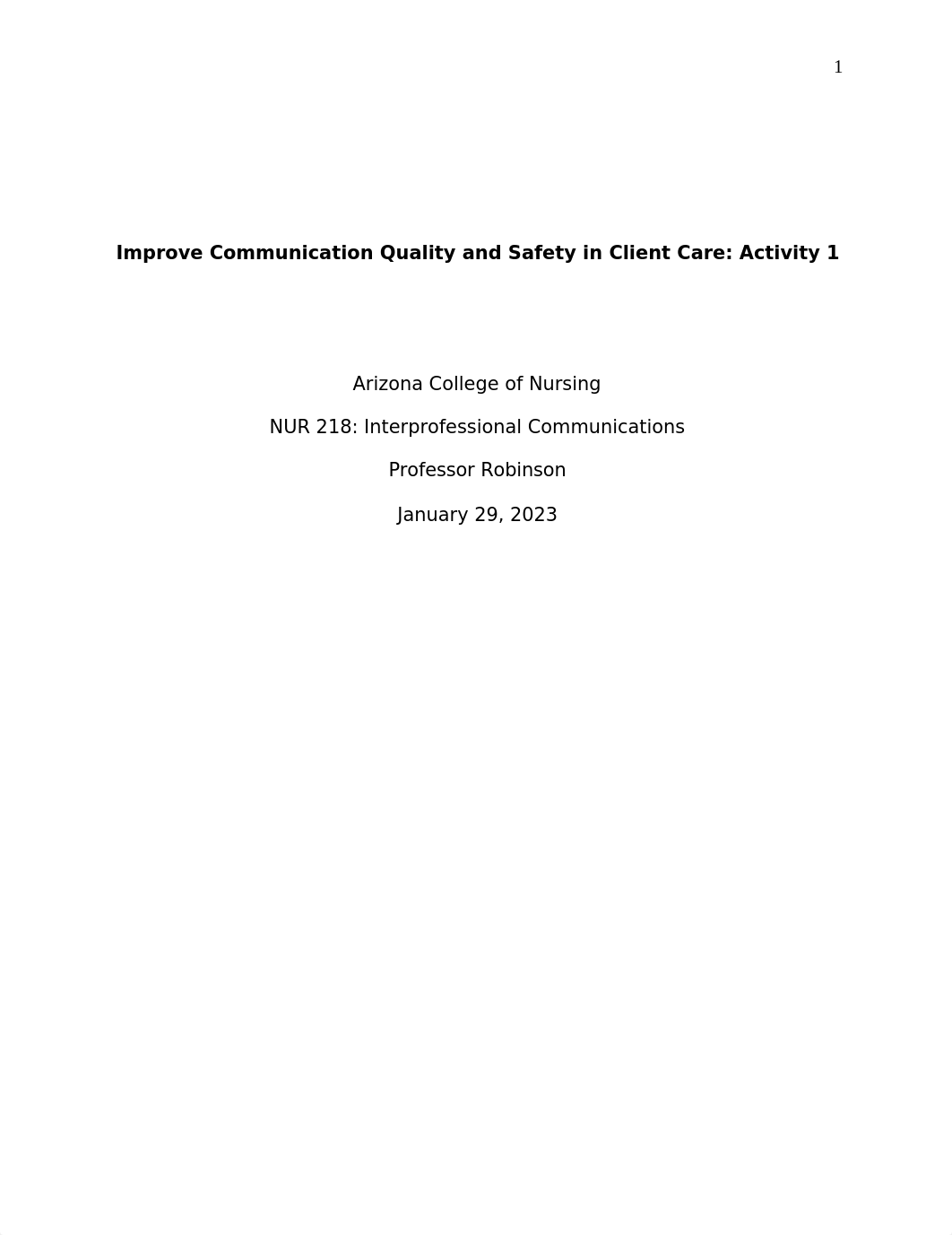 MODULE 2 Improve Communication Quality and Safety in Client Care- Activity 1.docx_d5ljg5h56dw_page1