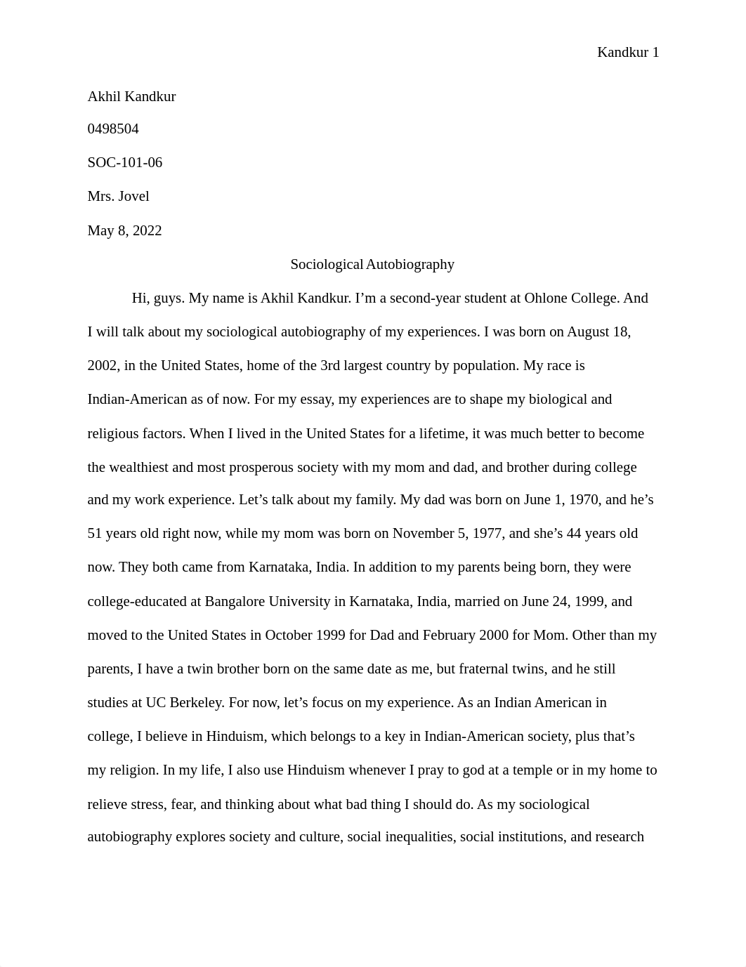 Akhil Kandkur_ Sociological Autobiography.pdf_d5lt4pcpvv1_page1