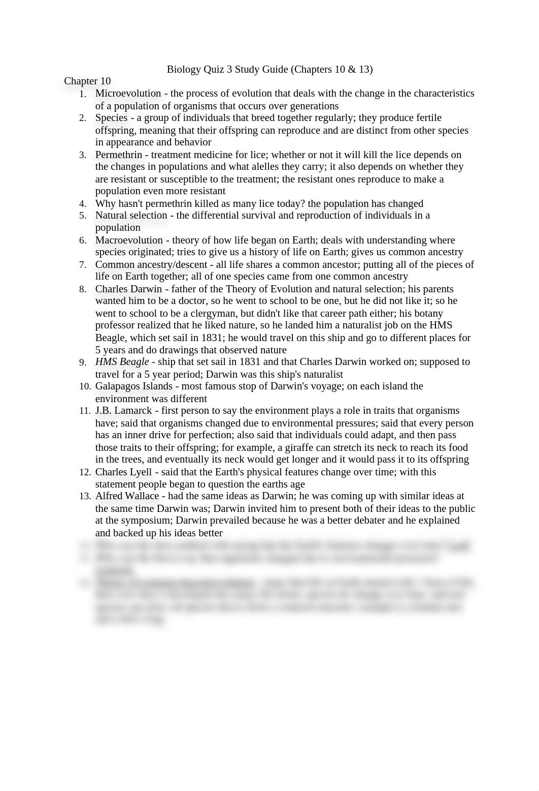 Biology Quiz 3 Study Guide (Chapters 10 & 13)_d5m2d3h2lsa_page1