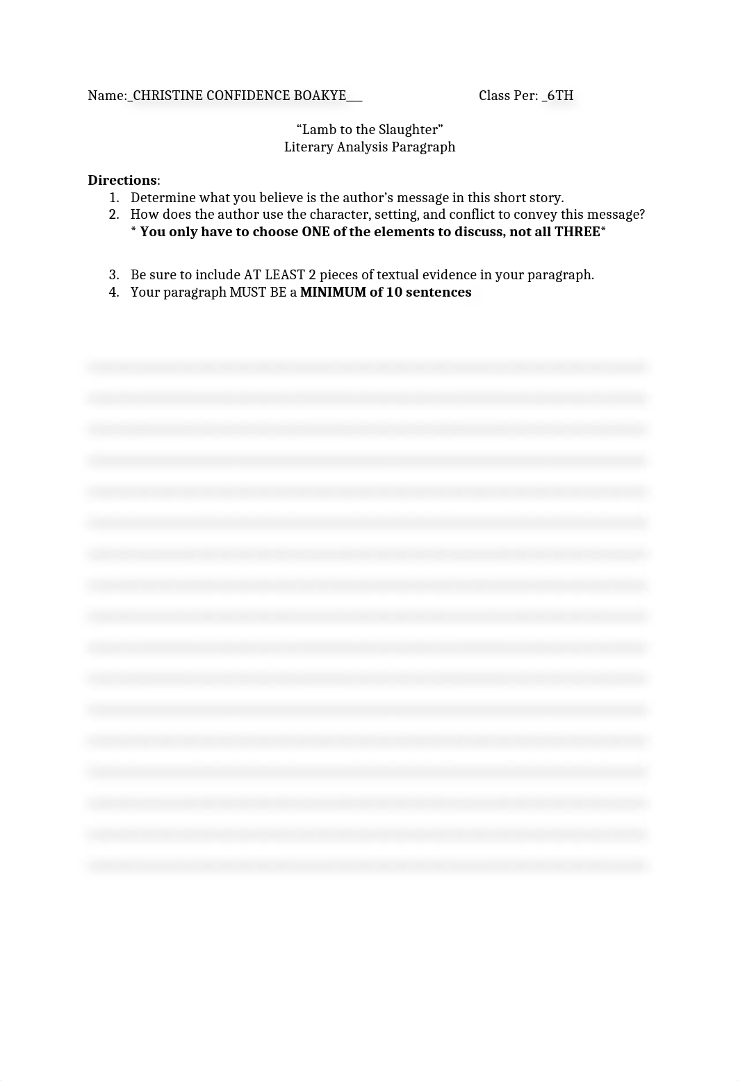 Lamb To The Slaughter Lit Analysis Paragraph.docx_d5m62nwbice_page1