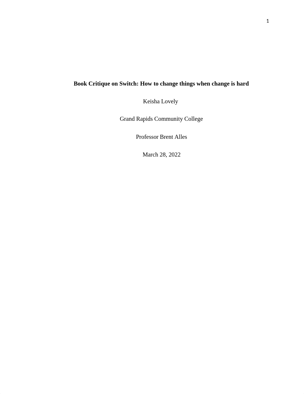 Book Critique Switch How to change things when Change is hard.docx_d5mb65yr3xs_page1