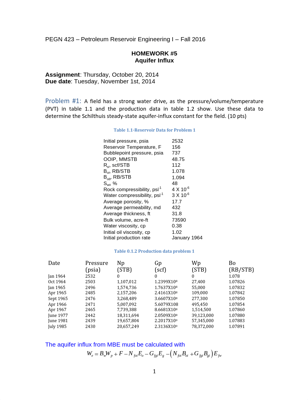 5 HW SOLUTION- PEGN 423 - Petroleum Reservoir Engineering I - Fall 2016.pdf_d5mi6pwzj9l_page1