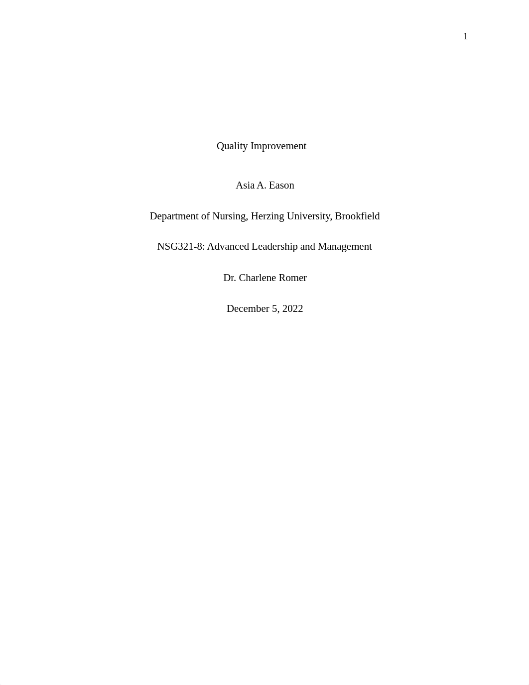 NSG321 8 Advanced Leadership and Management Unit 5 Quality Improvement.docx_d5muwz4w4ht_page1