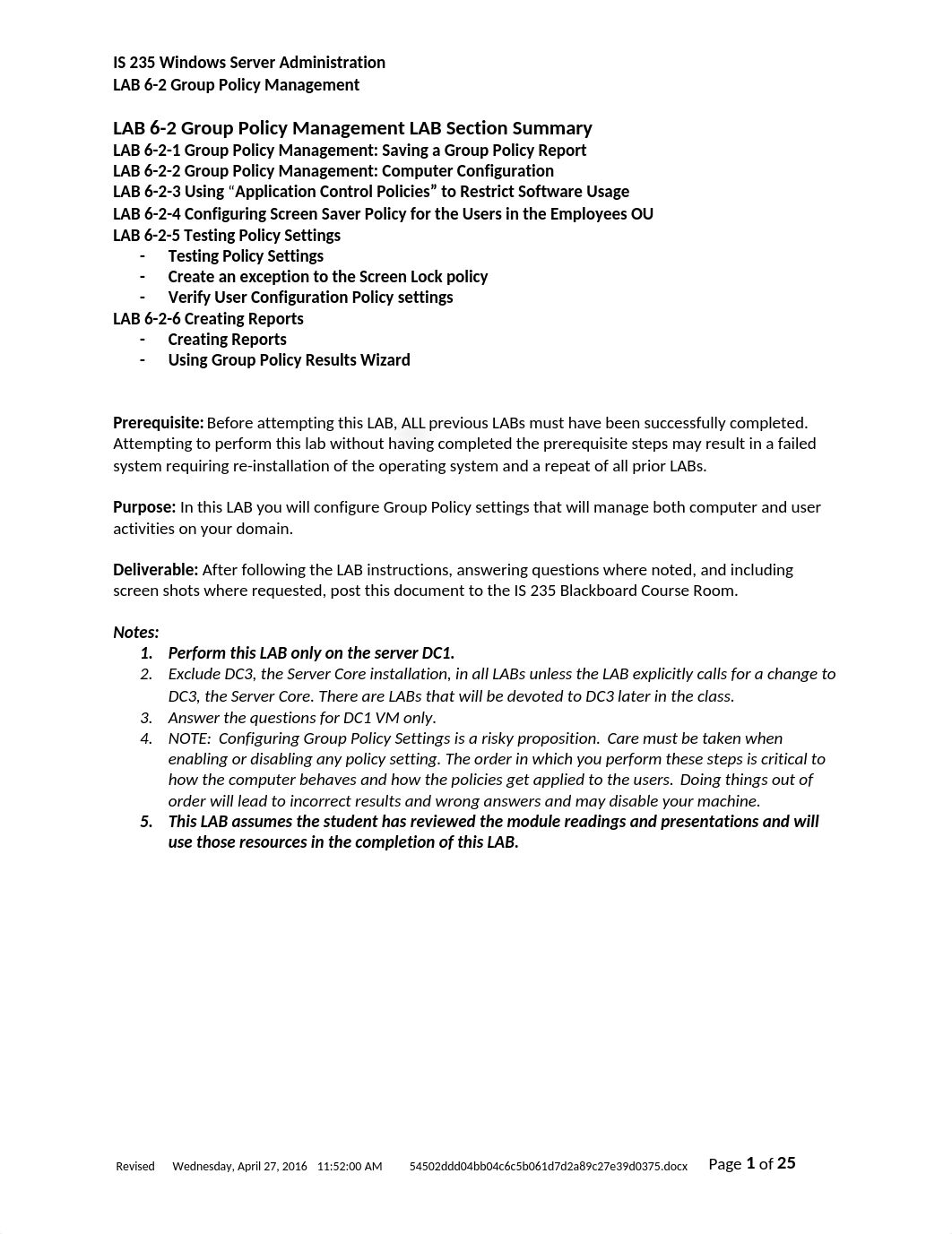 235 LAB 6-2 Group Policy Management Sp16 v1_d5mw7arc6es_page1
