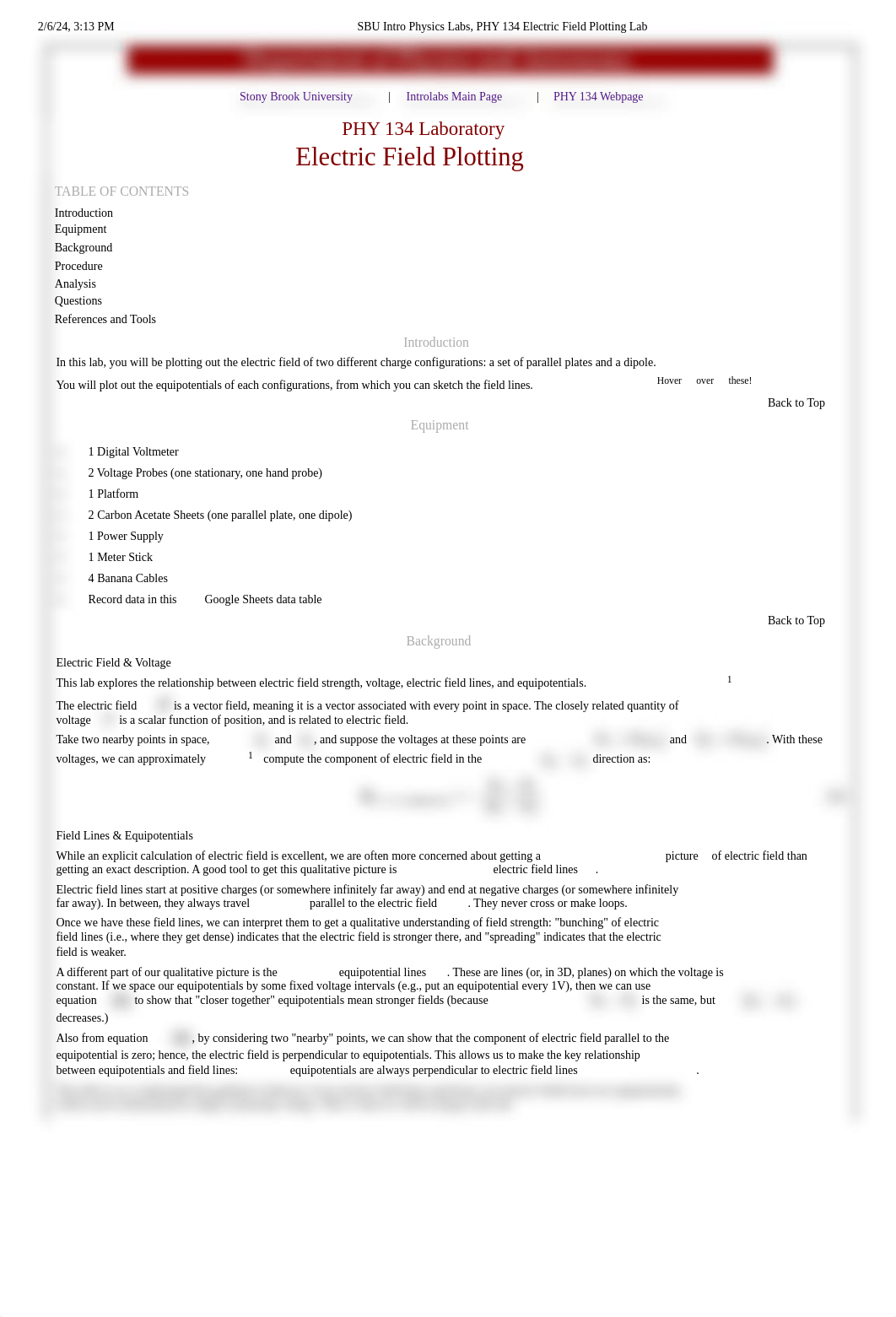 SBU Intro Physics Labs, PHY 134 Electric Field Plotting Lab.pdf_d5n22db10kj_page1