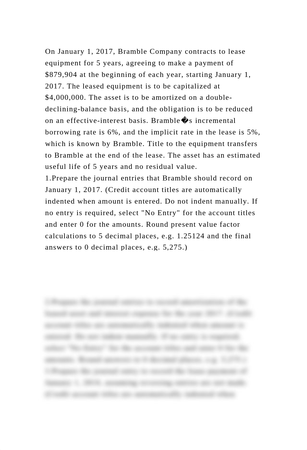 On January 1, 2017, Bramble Company contracts to lease equipment for.docx_d5n2geume75_page2