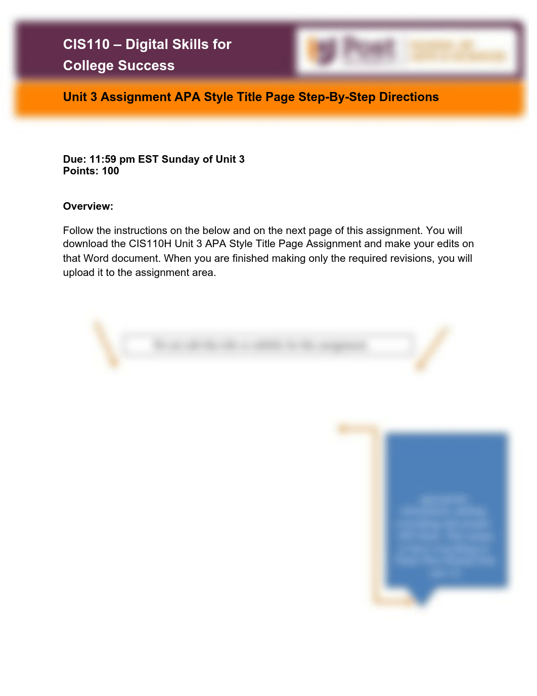 CIS110 Unit 3 APA Style Title Page Step-By-Step Guide.pdf_d5n7zv3hi5v_page1