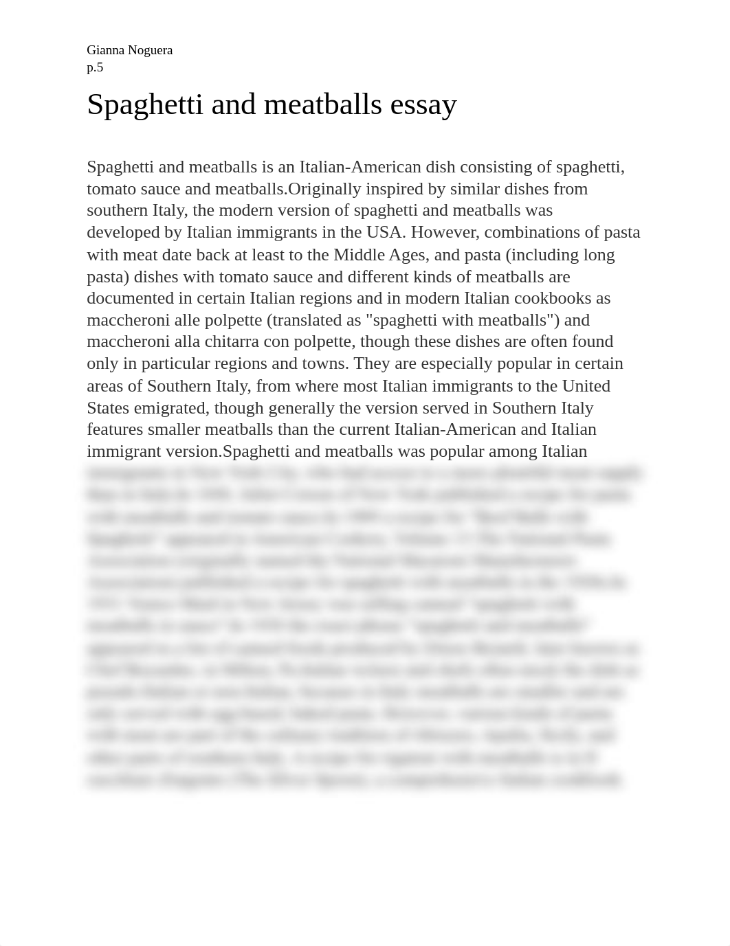 spaghetti and meatballs essay.docx_d5ngjvidn06_page1