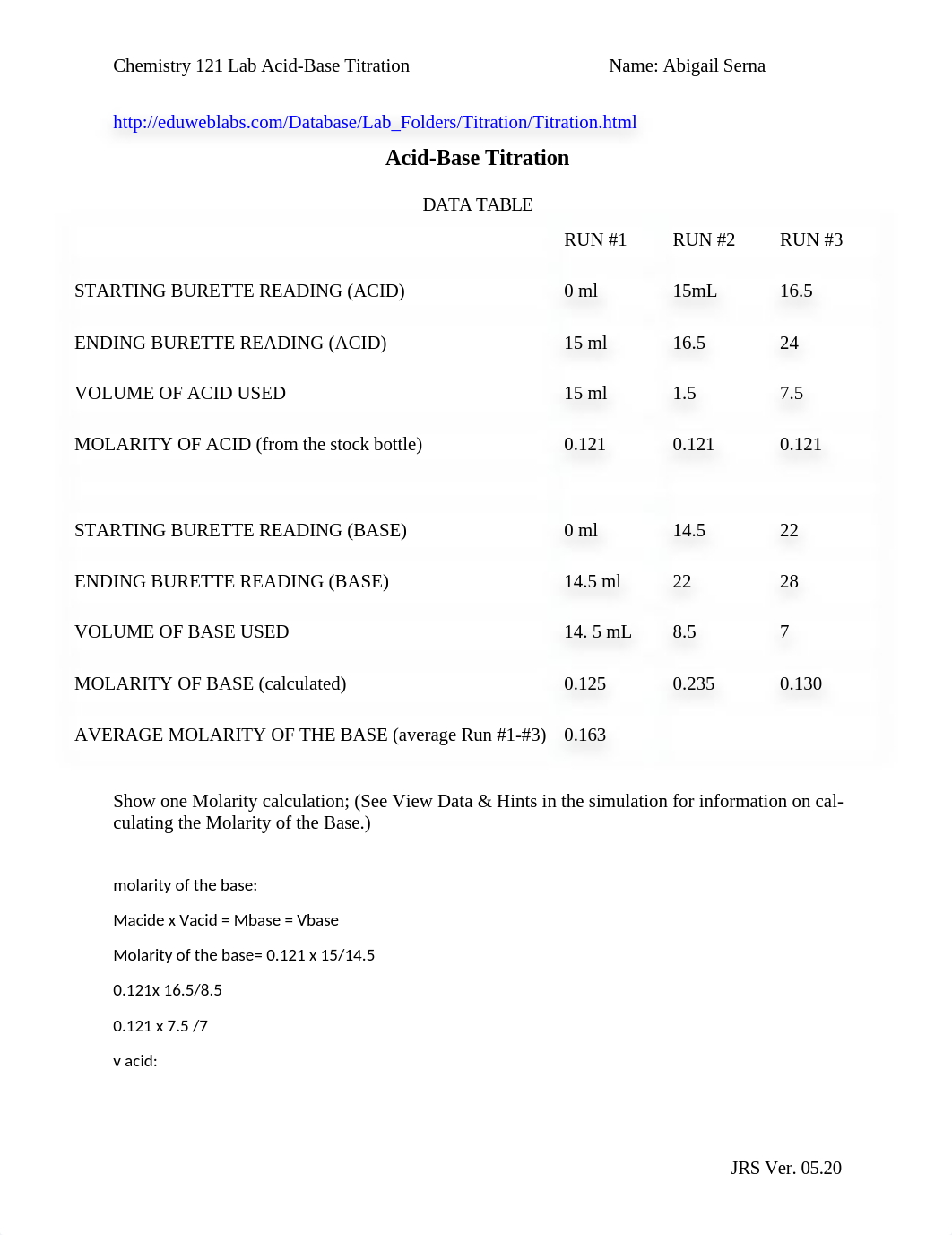 Chem 121 Lab 8 Titration Data Table and Conclusions-word.docx_d5np9mpmu57_page1