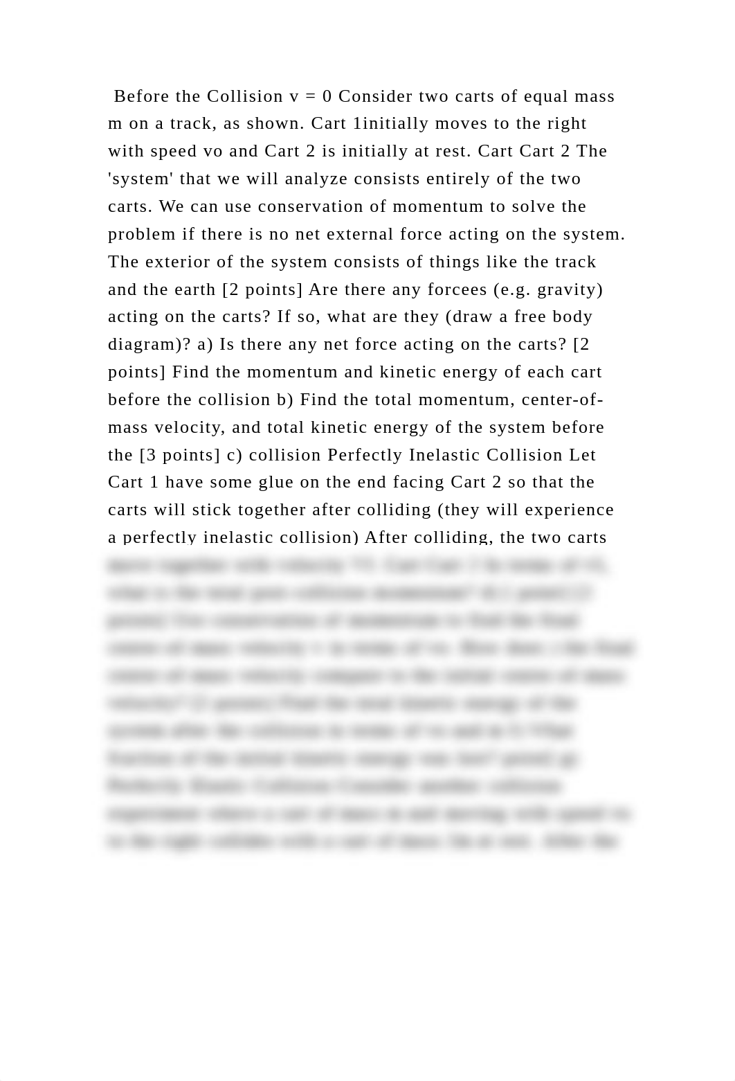 Before the Collision v = 0 Consider two carts of equal mass m on a tr.docx_d5npufbm85c_page3