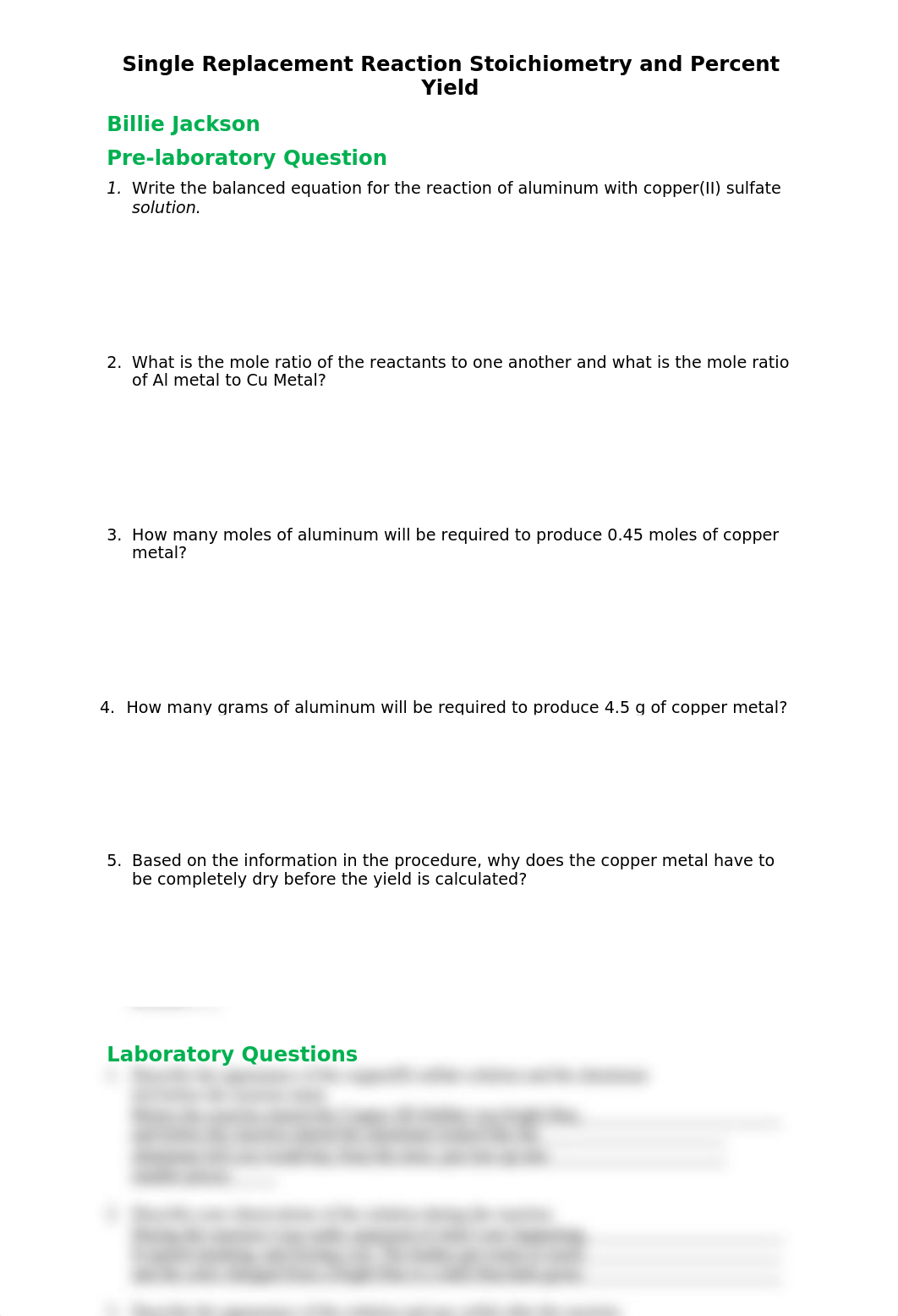 Jackson B- Single Replacement Reaction Stoichiometry_Q (2)_d5nt655tzcm_page1