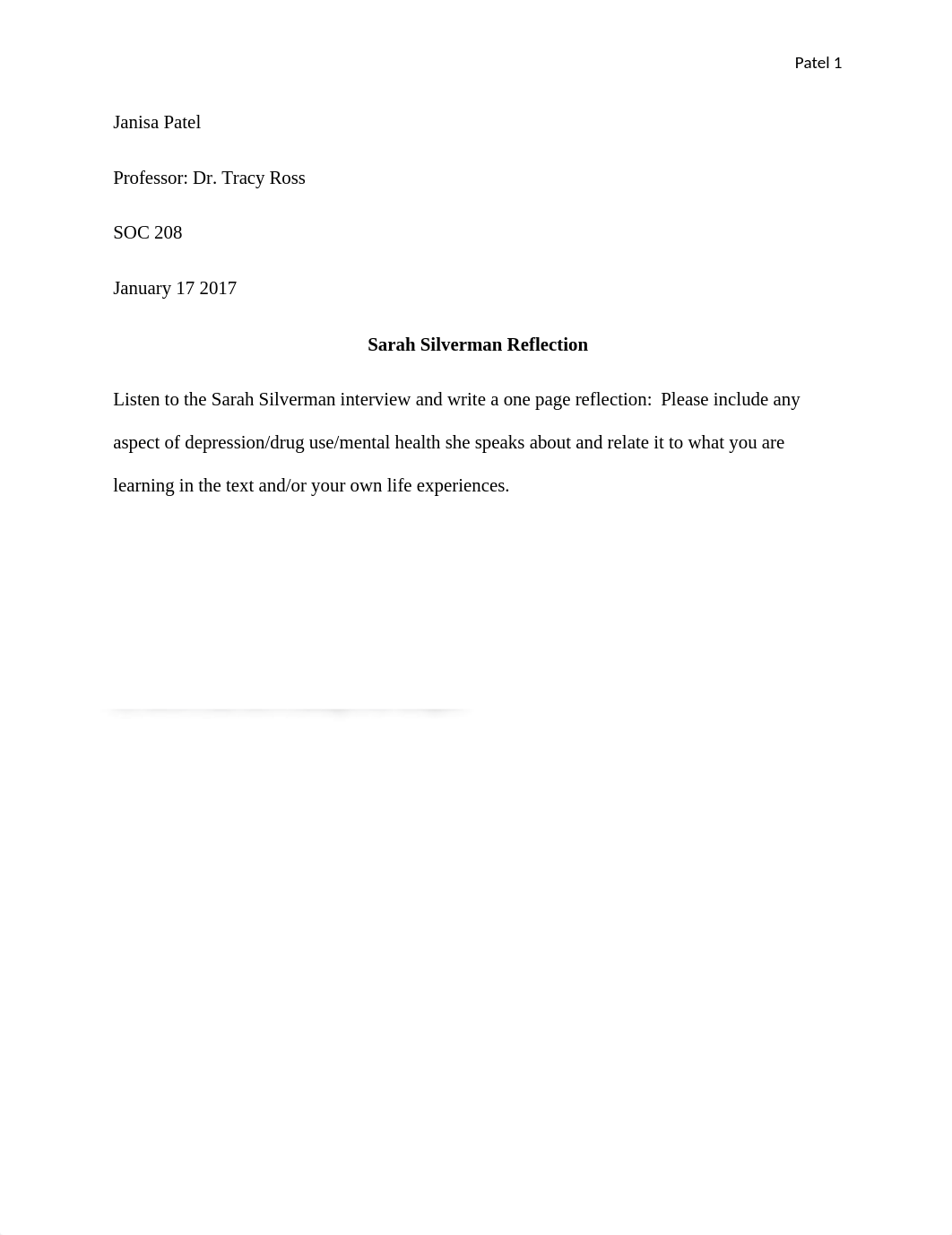 sarah silverman reflection paper.docx_d5o4eo6mmjh_page1