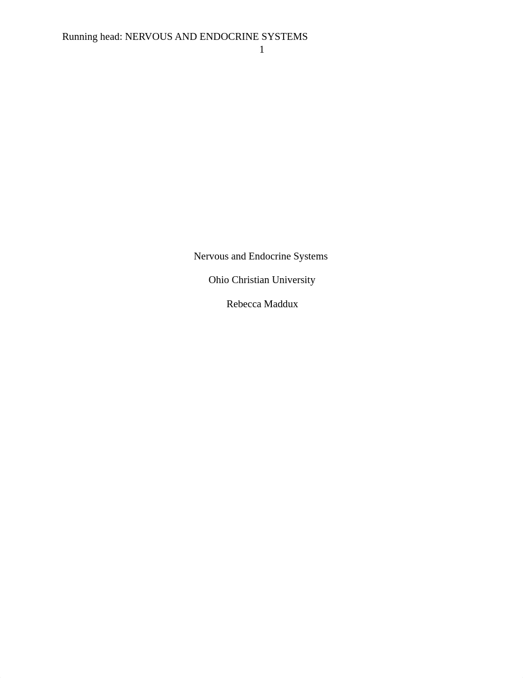 Rebecca Maddux_Nervous and Endocrine Systems Paper.docx_d5omz92pzw8_page1