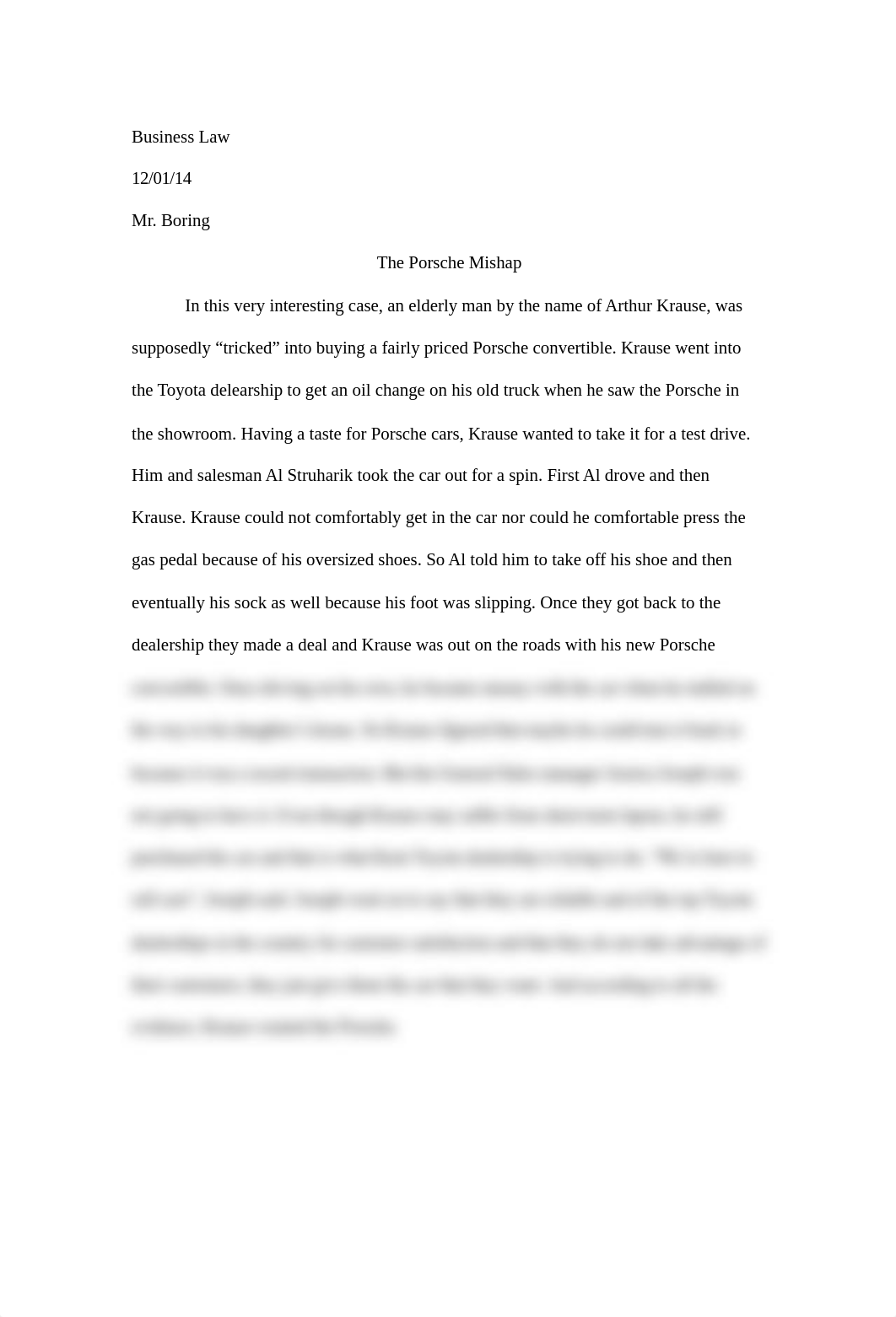 The Porsche Mishap Case - Essay_d5p1dmrgn0b_page1