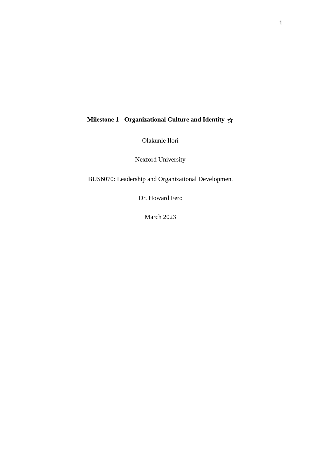 Milestone 1 - Organizational Culture and Identity ⭐First Trust Mortage Bank Plc.docx_d5pepfd775s_page1