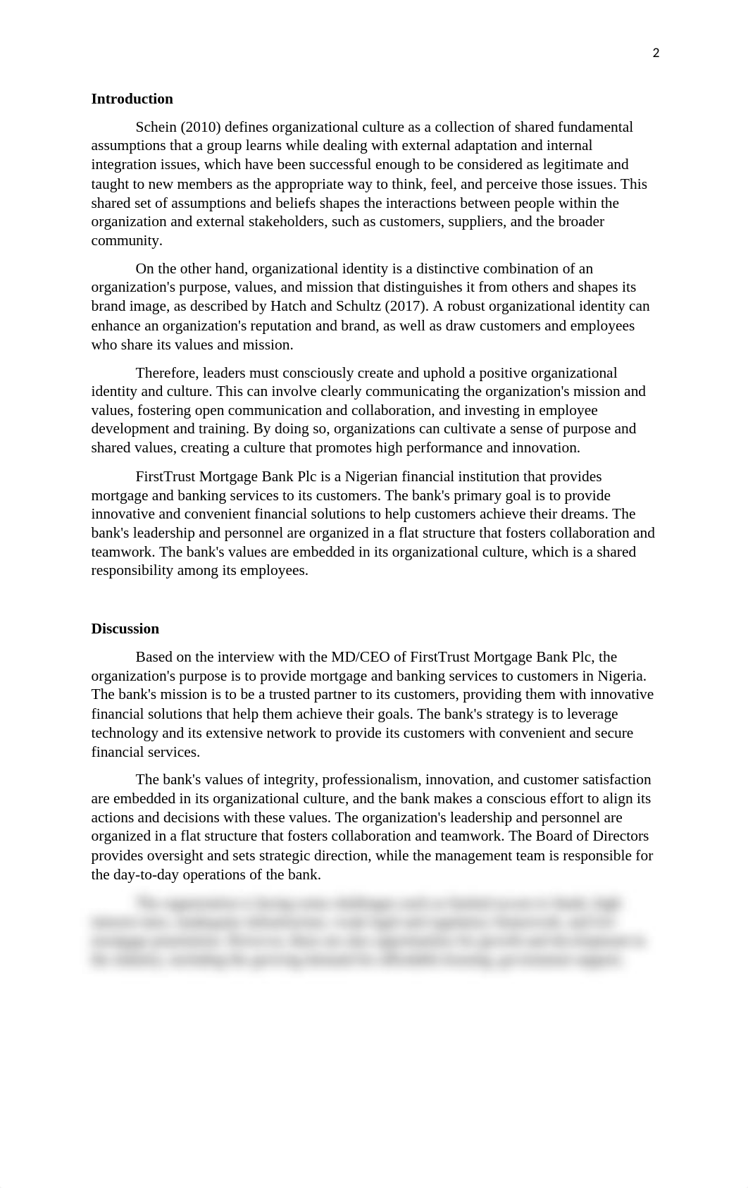 Milestone 1 - Organizational Culture and Identity ⭐First Trust Mortage Bank Plc.docx_d5pepfd775s_page2