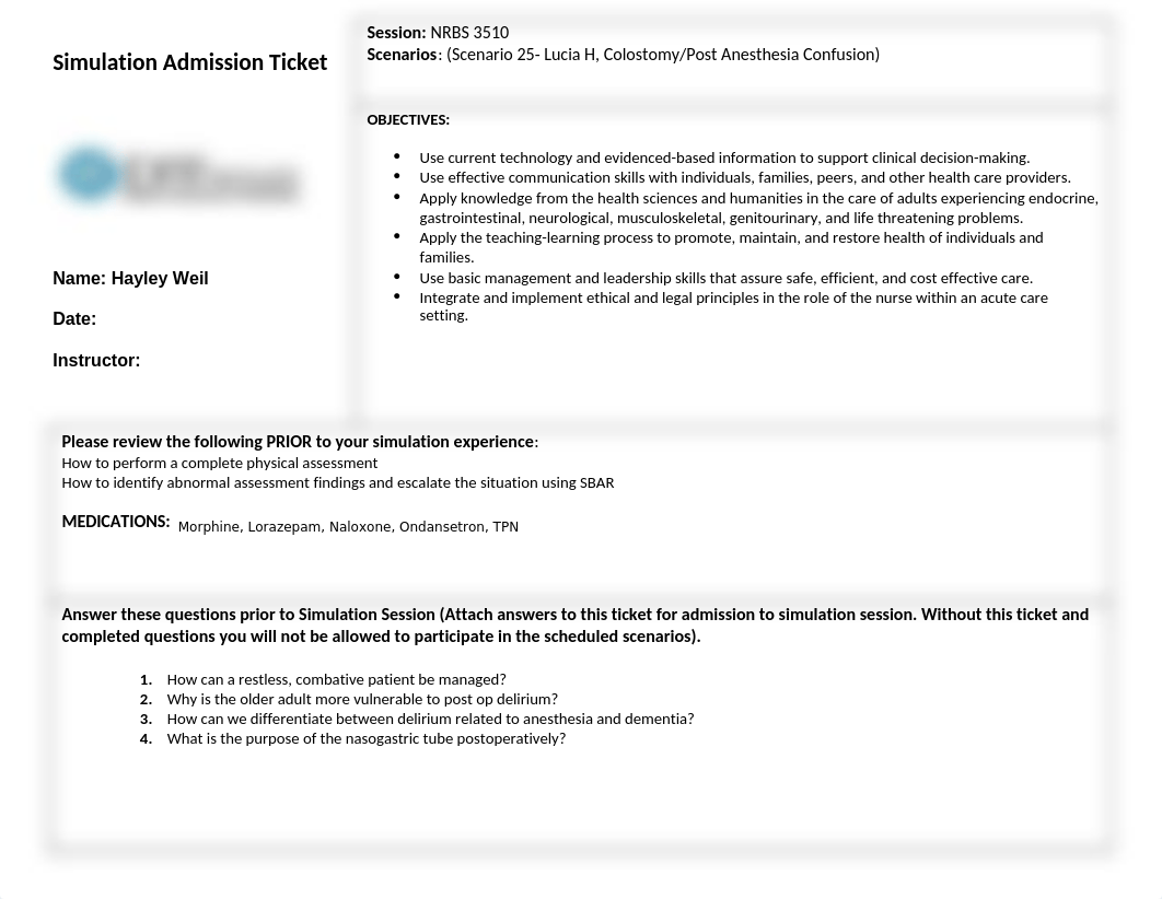 Simulation Admission Ticket NRBS 3510 Lucia H colostomy post anesthesia confusion.doc_d5pltvq2mbj_page1