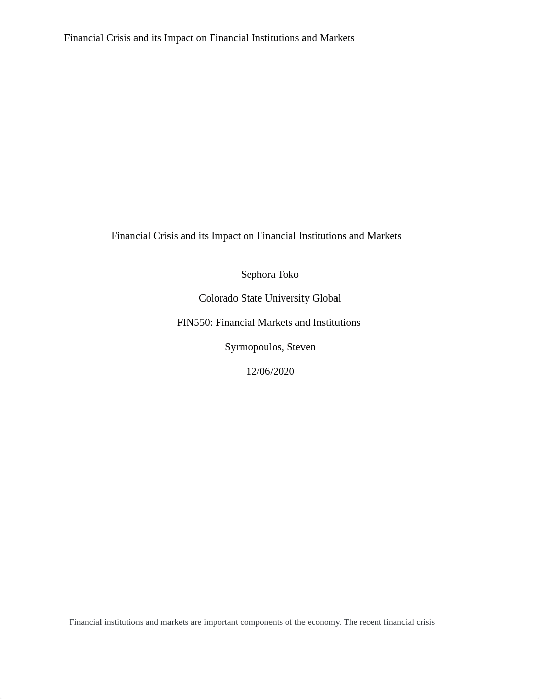 Financial Crisis and its Impact on Financial Institutions and Markets.docx_d5q7nvjzt5t_page1