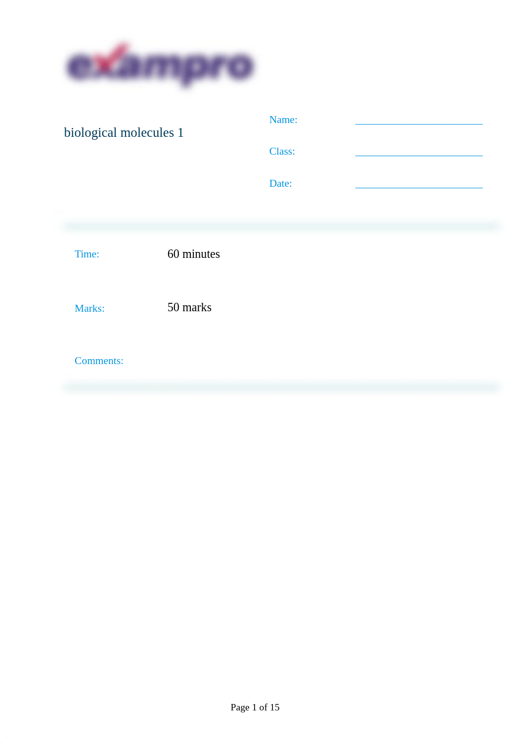 Biological molecules1 Exam style questions.doc_d5qbo6ehmyd_page1