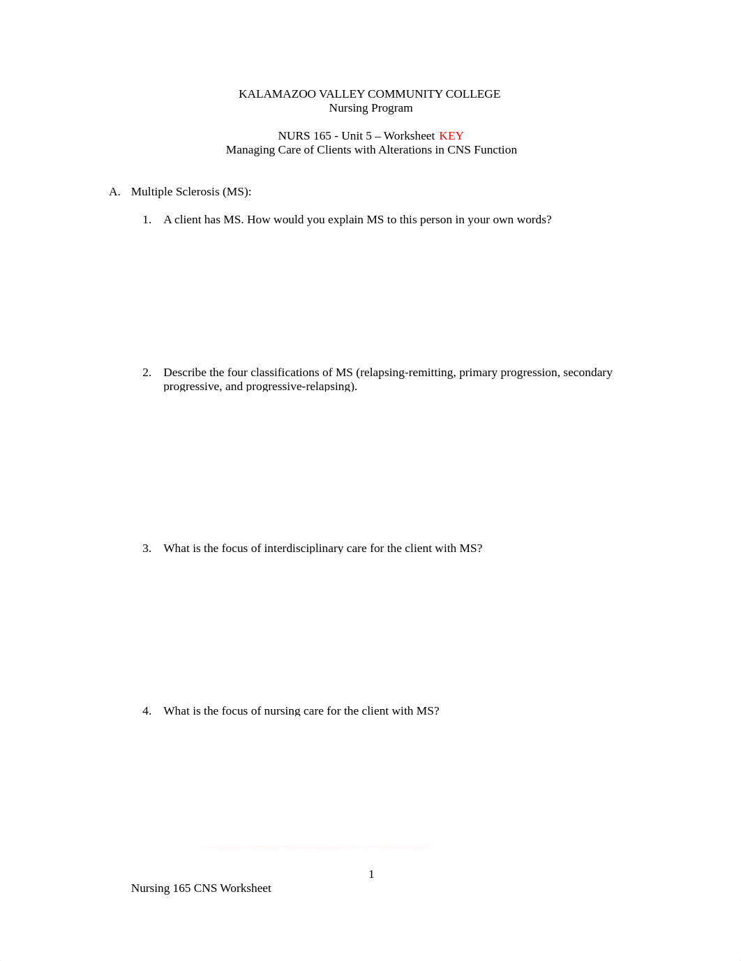 Nurs 165 CNS Packet Worksheet KEY..doc_d5qe3uresp6_page1