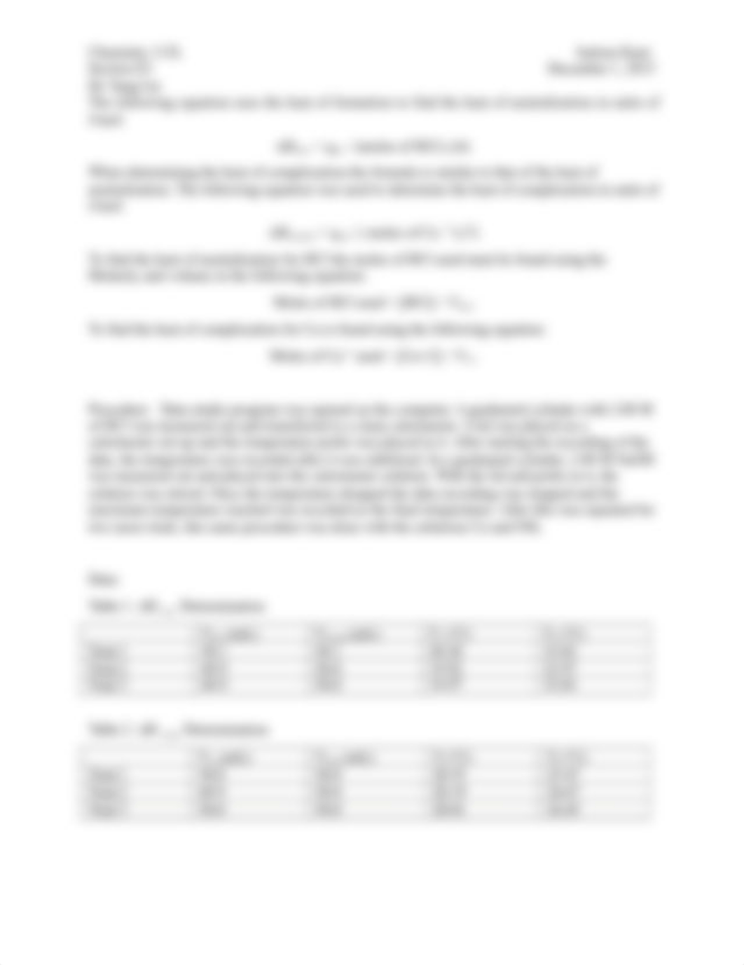 Experiment 7 Formal Lab Report Enthalpy of Reactions to Determine the Heat of Neutralization and Com_d5r98pijh4j_page2