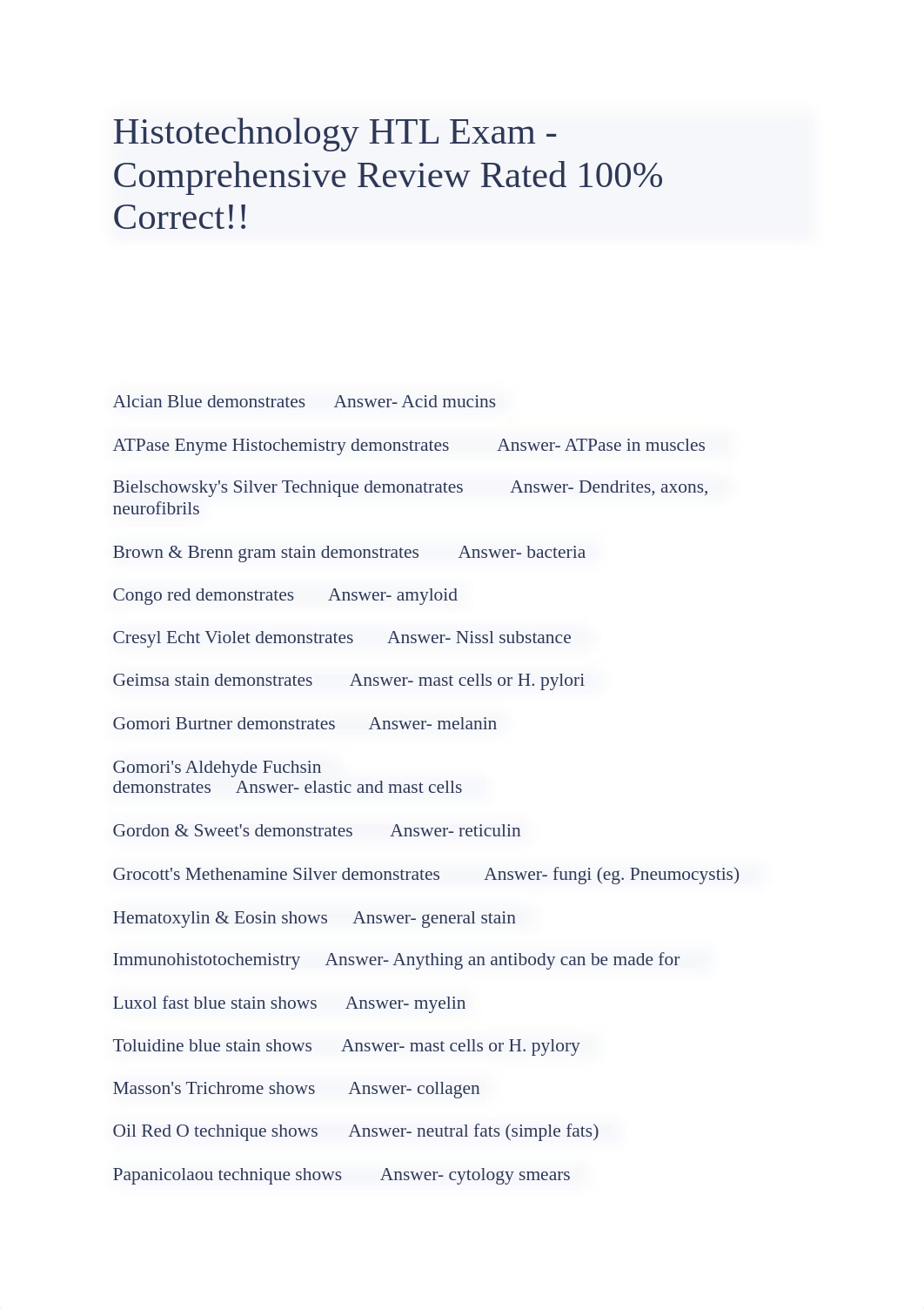 Histotechnology HTL Exam - Comprehensive Review Rated 100% Correct!!.docx_d5rh1jstjs1_page1