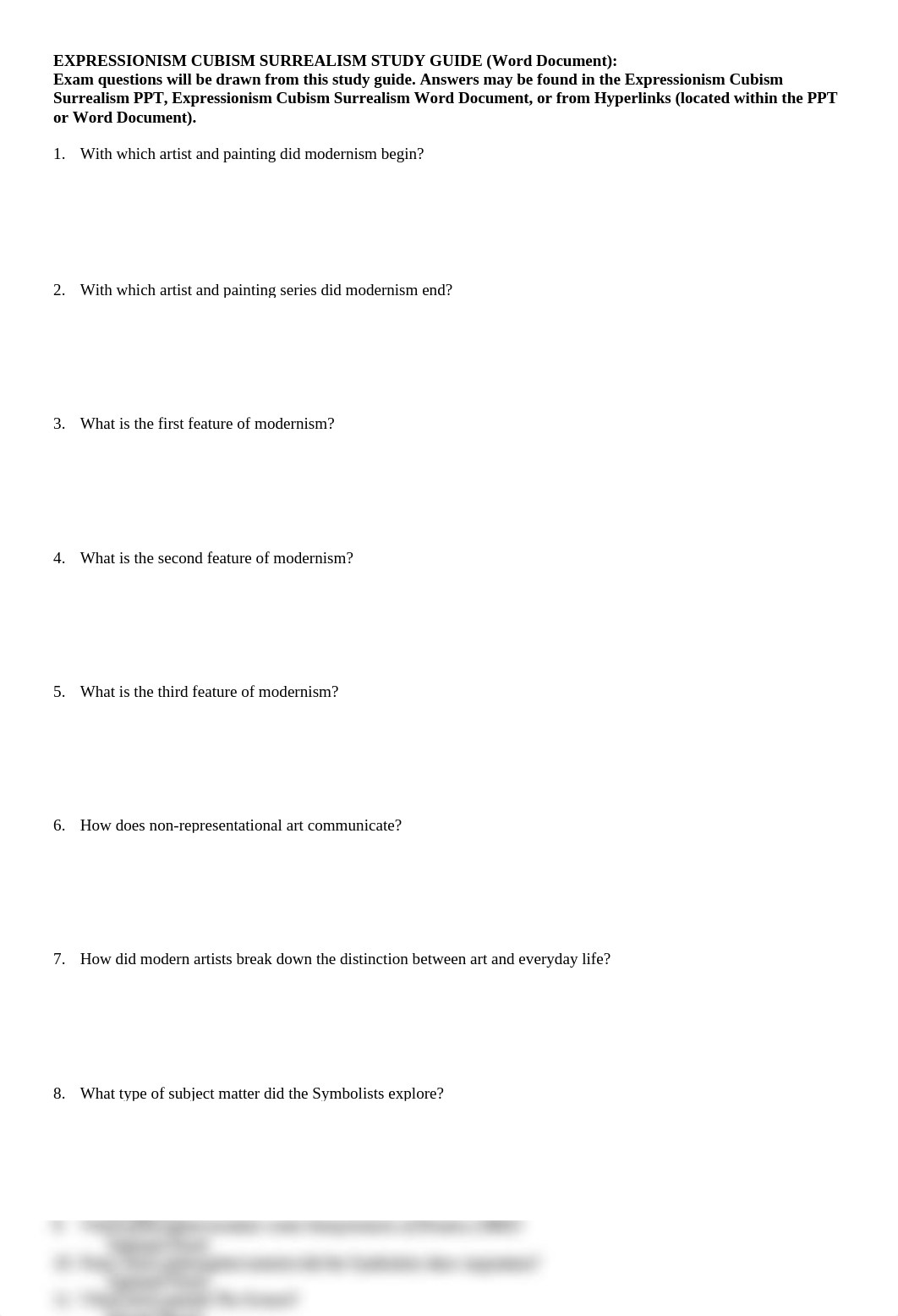 03 EXPRESSIONISM CUBISM SURREALISM STUDY GUIDE-1.doc_d5rv0dz9eft_page1