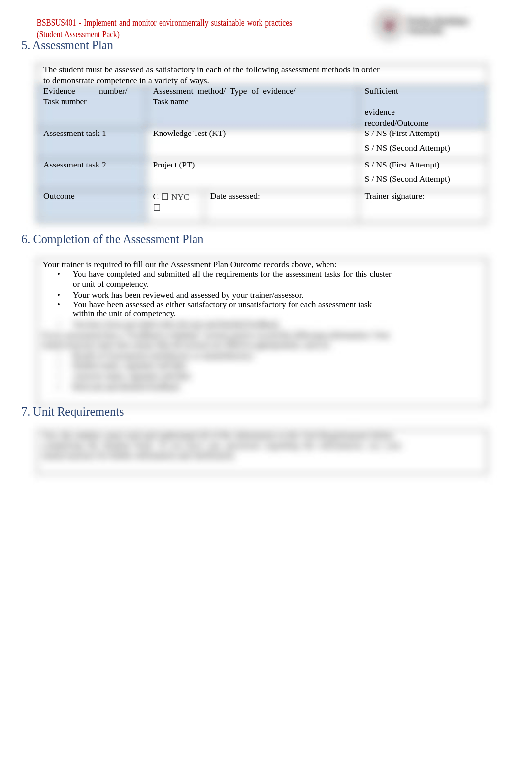 BSBSUS401 Student Assessment Pack k.docx_d5ryy79ehxb_page2