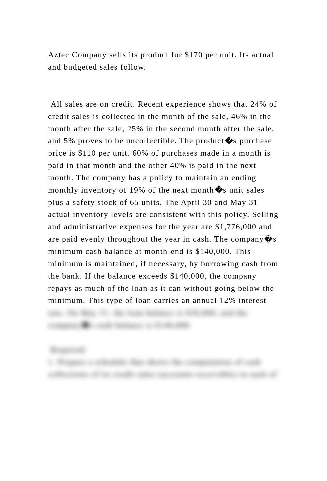 Aztec Company sells its product for $170 per unit. Its actual and bu.docx_d5sc3qkvvtu_page2