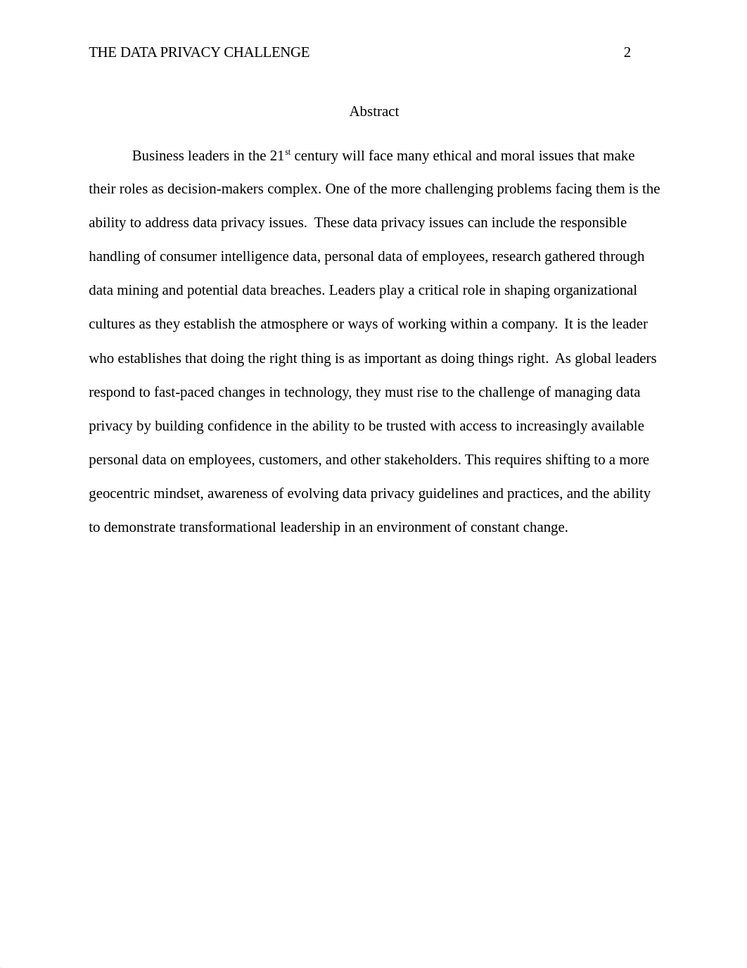 LEA 803 - Week 7 Final Paper - The Data Privacy Challenge Facing 21st Century Leaders.docx_d5sgg00st1s_page2