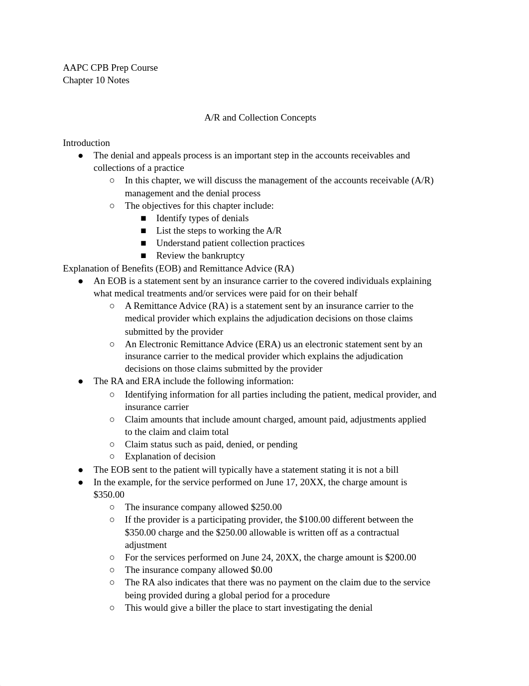 AAPC CPB Prep Course - Chapter 10 Notes.docx_d5smueaao39_page1