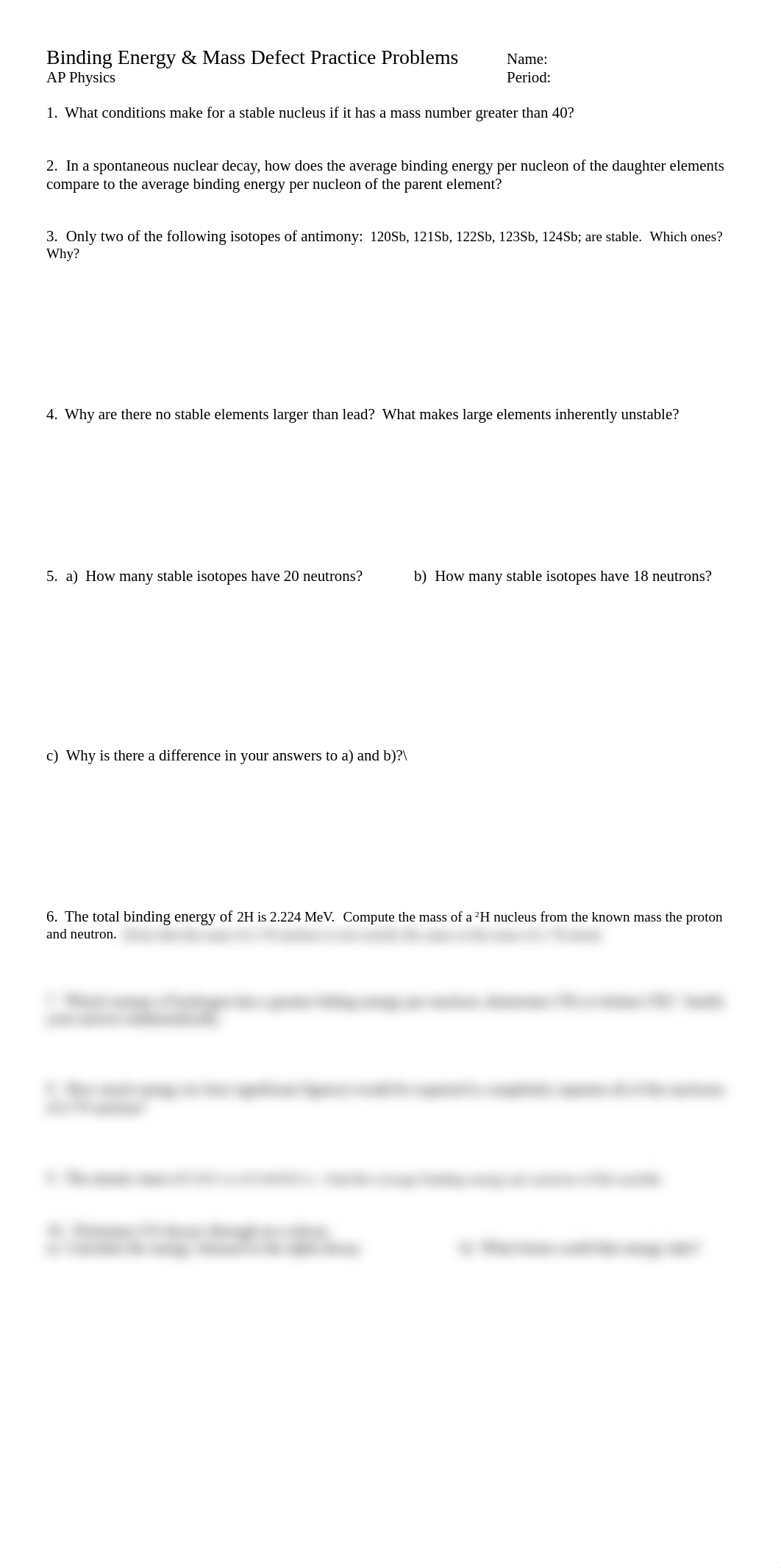 Binding Energy & Mass Defect Practice Problems_d5tdh39pjiv_page1