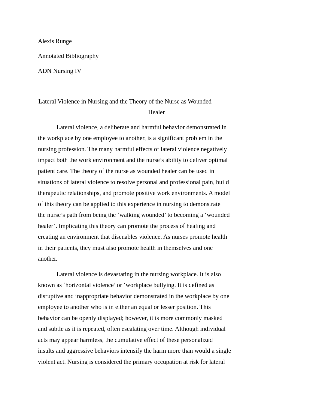 A. Runge- Annotated Bib- Violence in the Workplace (Paper).docx_d5th3yspbus_page1