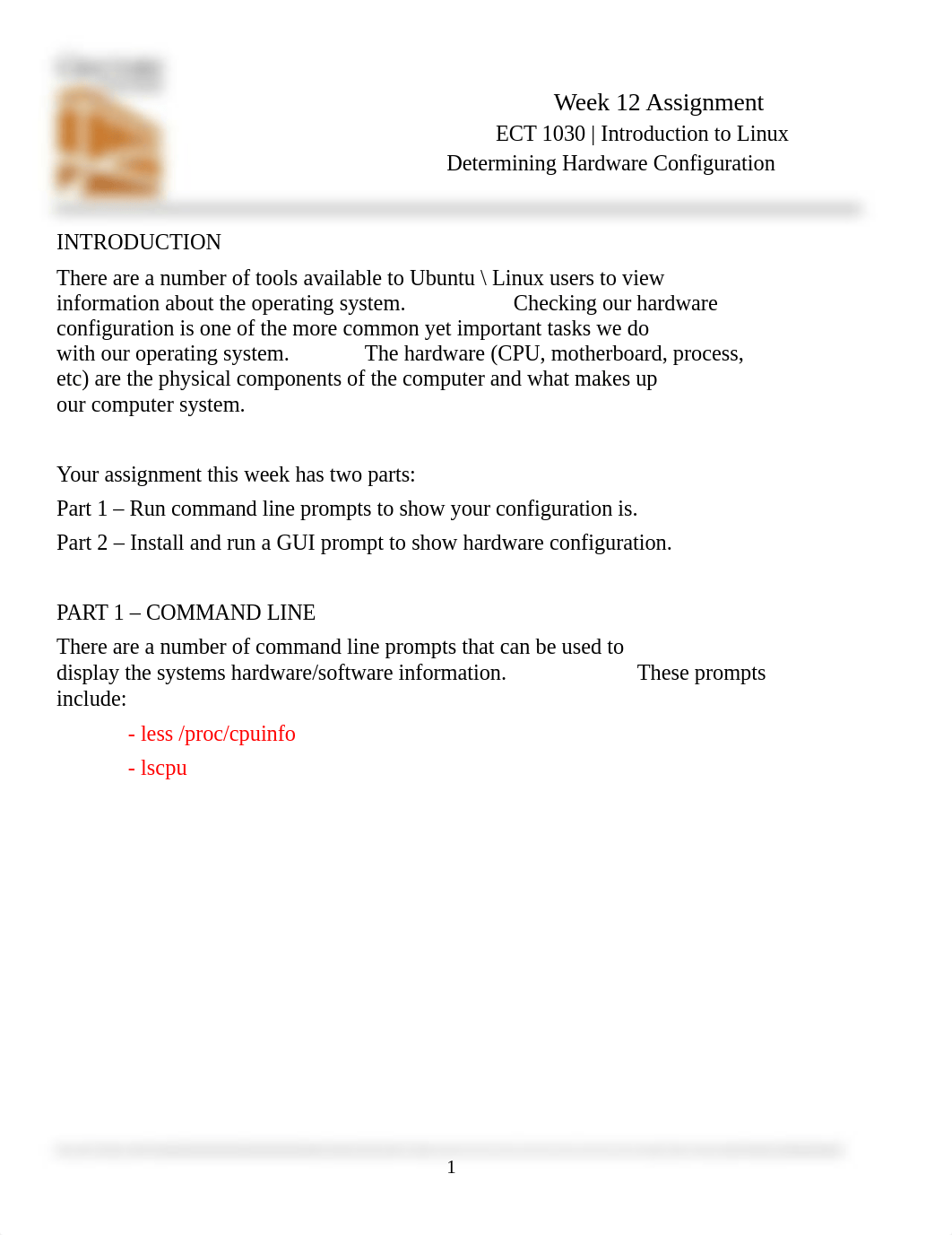 ECT 1030 - Linux - WK 12 Assignment - Hardware Setup mf.docx_d5tl8nmipa8_page1