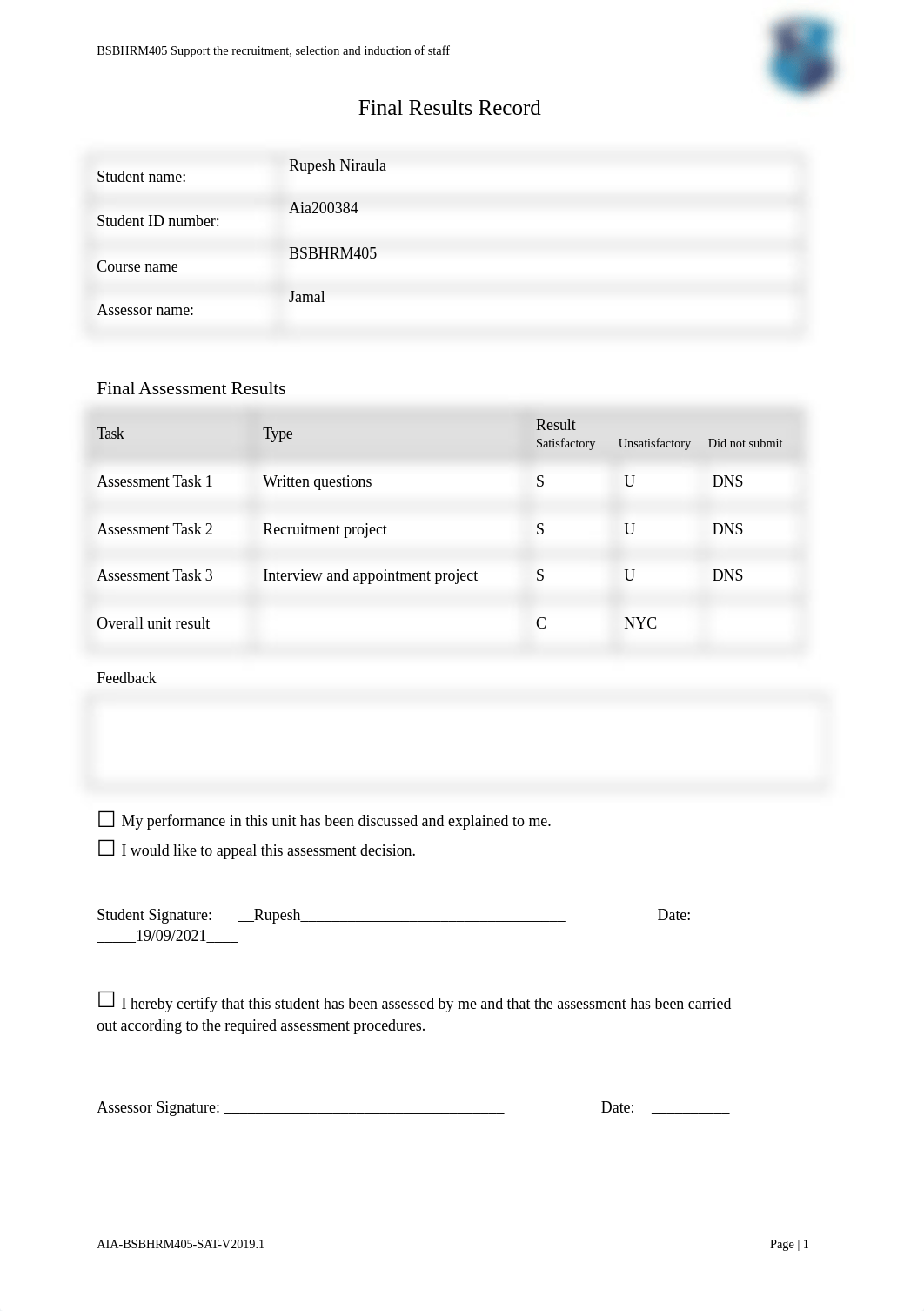 BSBHRM405 Student Assessment Tasks(Rupesh Niraula).docx_d5tmw4pnmoq_page1