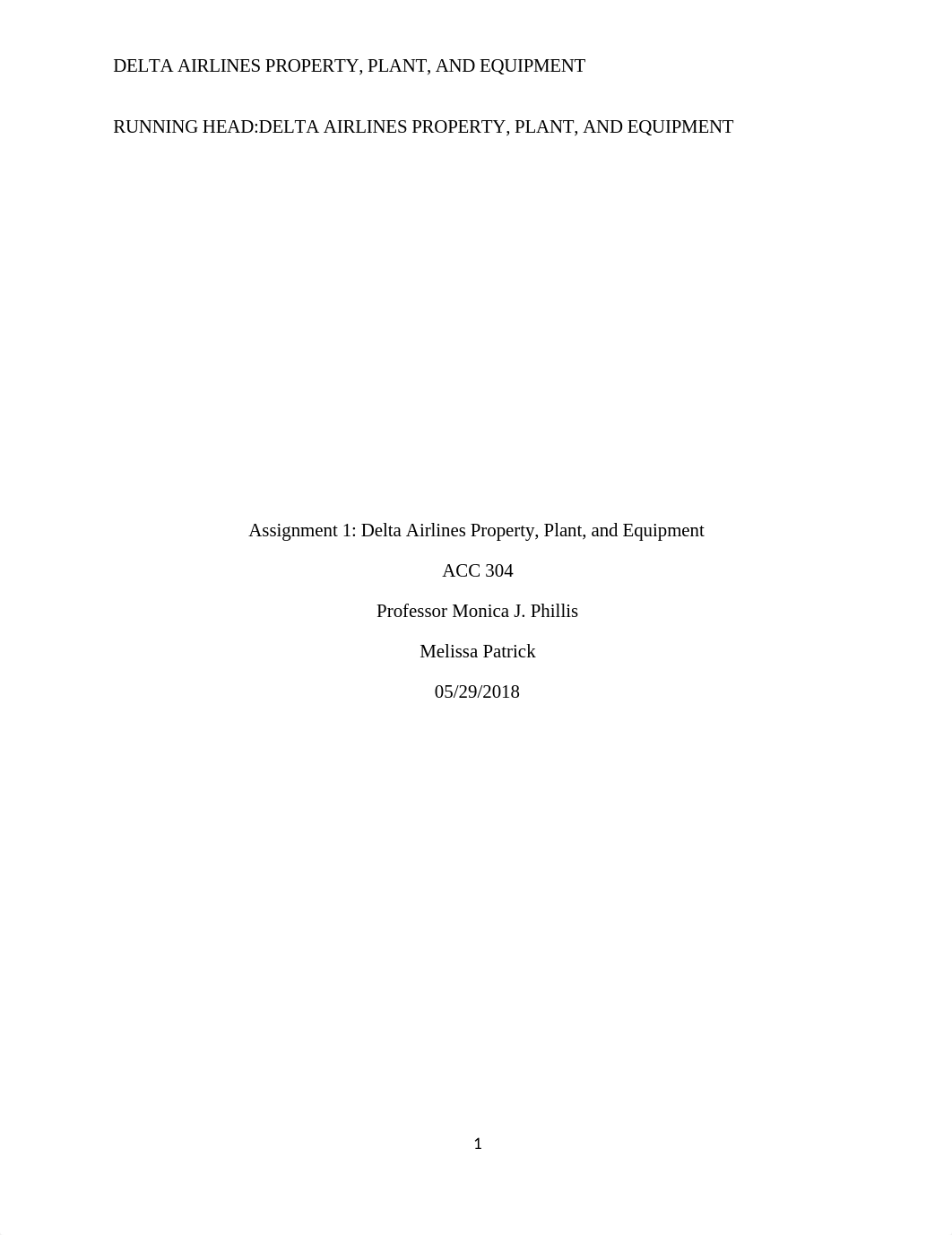 Assignment 1 Delta Airlines Property, Plant, and Equipment.docx_d5tsyy1azjd_page1