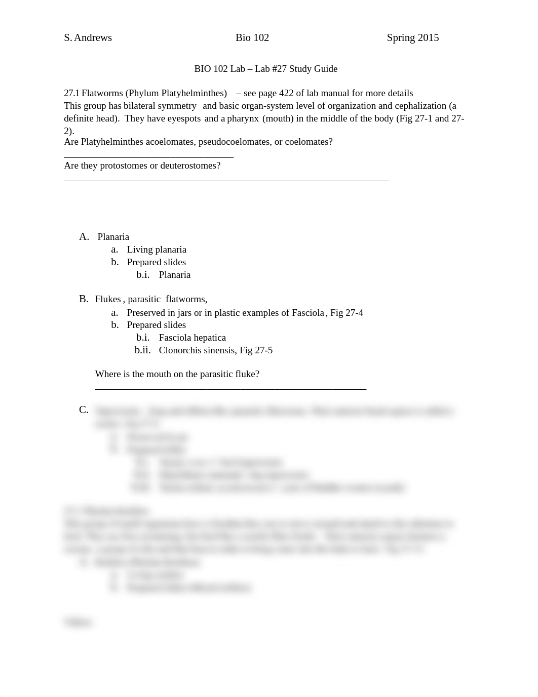 Lab 27 Study Guide Flatworms_d5ua95v0pik_page1