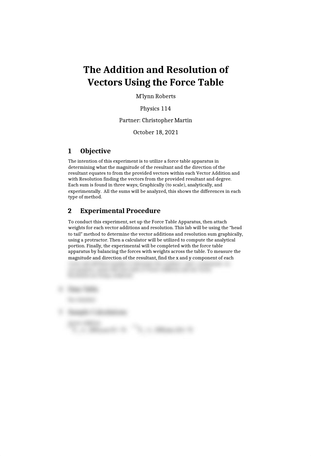 PHYS114 Exp #4 The Addition and Resolution of Vectors Using the Force Table Postlab.docx_d5ugc6rw7hd_page1