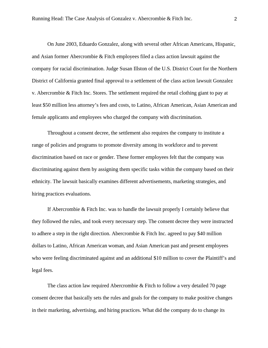 The Case Analysis of Gonzalez v Abercrombie & Fitch business law paper_d5uq6os8uq6_page2