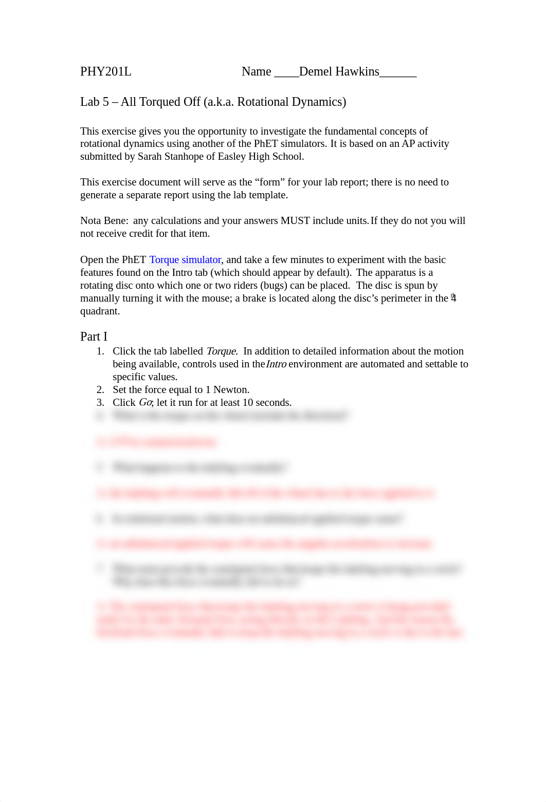 Lab 5 - All Torqued Off (a.k.a. Rotational Dynamics) Demel Hawkins 1.docx_d5usn9206ph_page1