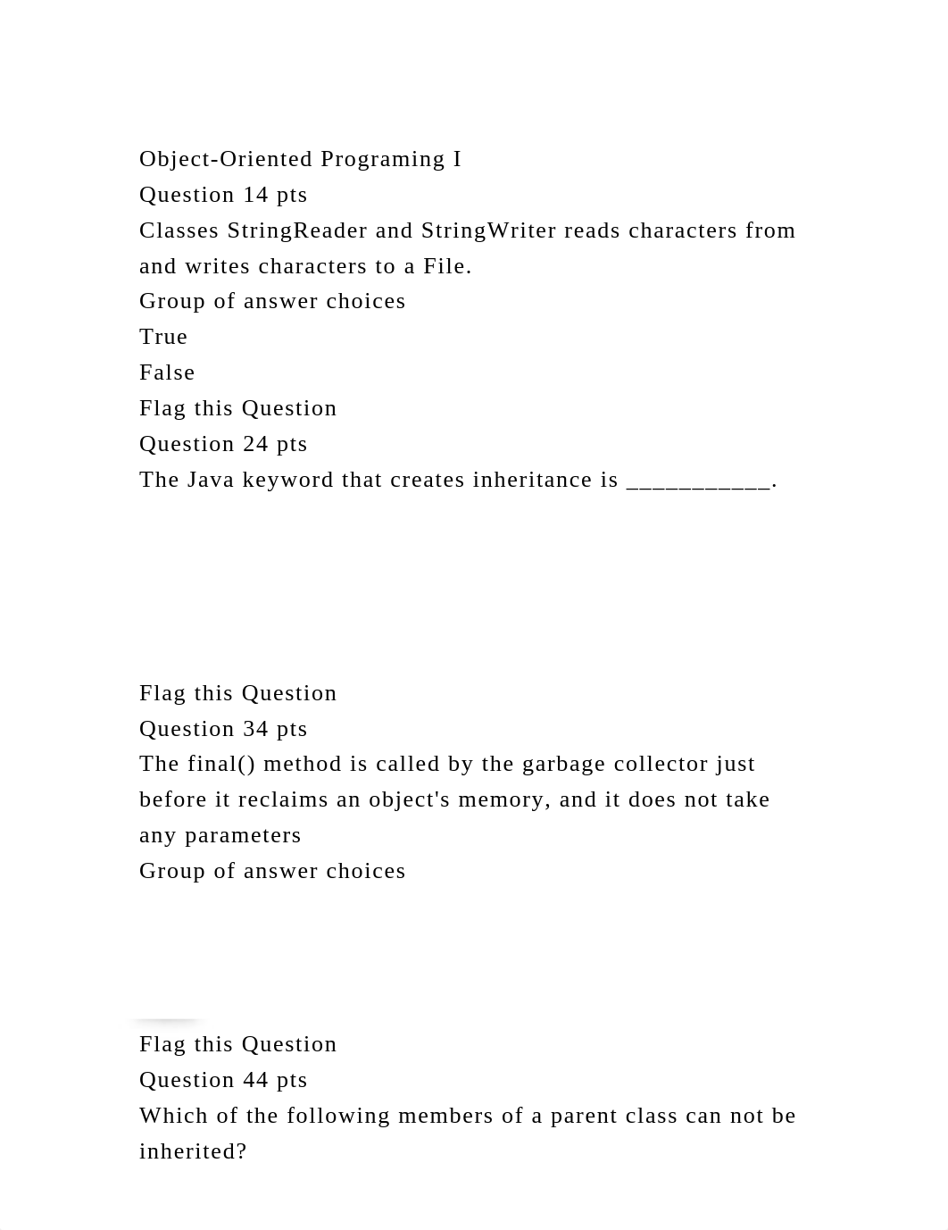 Object-Oriented Programing IQuestion 14 ptsClasses StringReader .docx_d5usystqrv4_page2