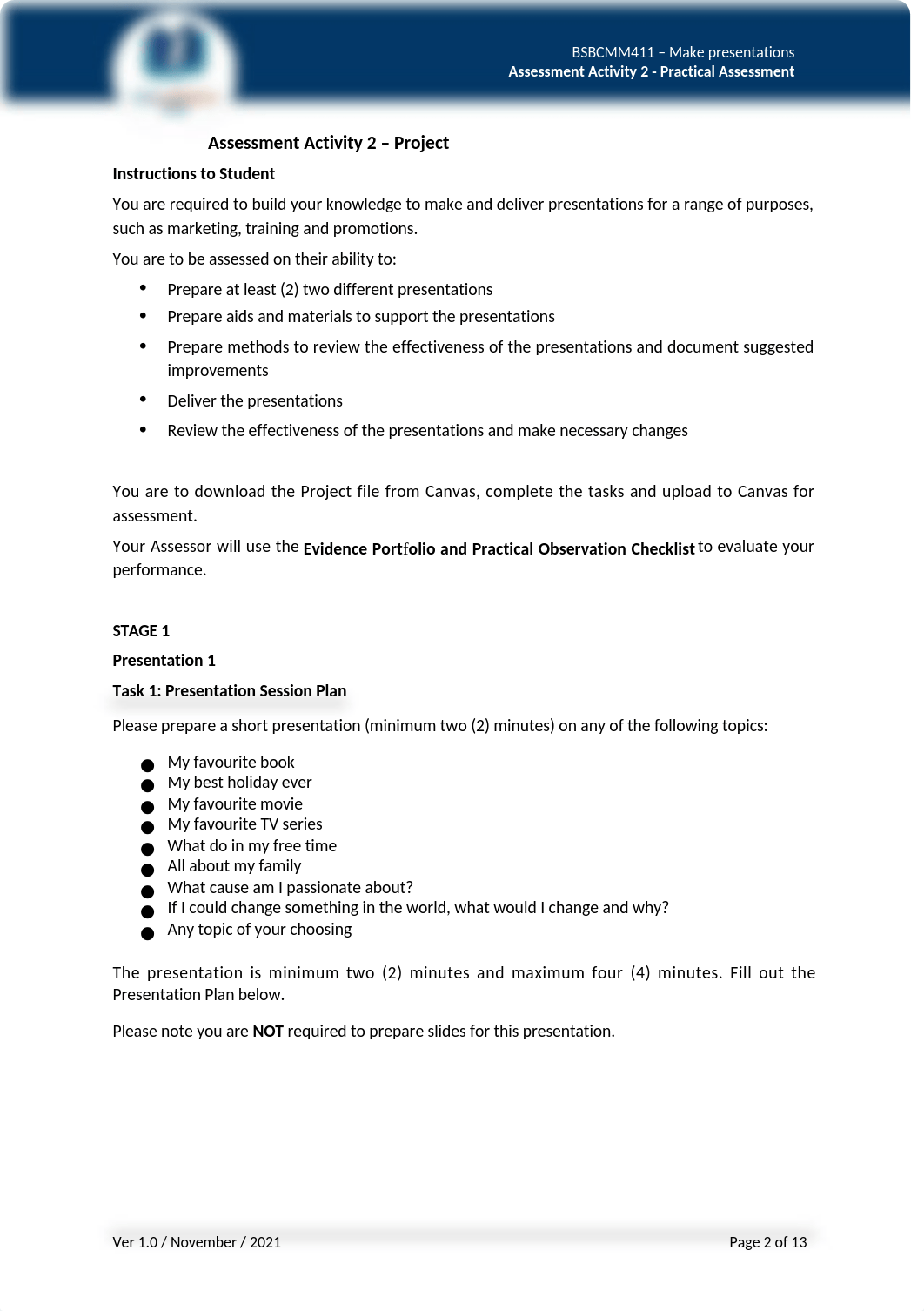 BSBCMM411 Assessment Activity 2 - Project.v1.0.docx_d5vbbzpljt3_page2