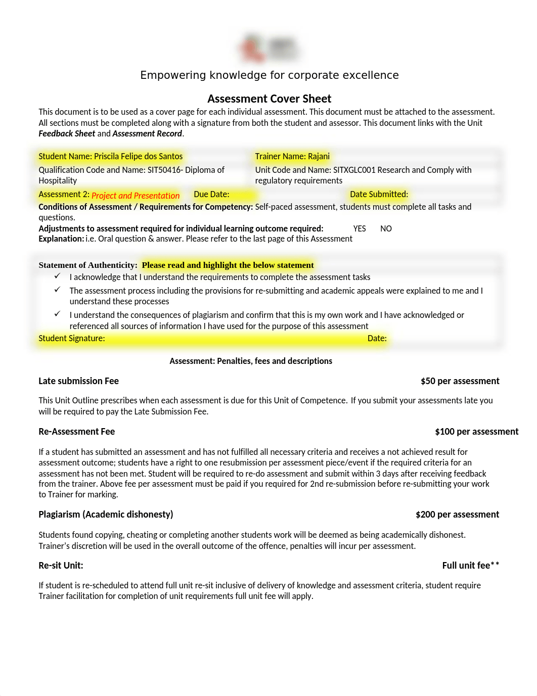 SITXGLC001_Assessment 2 Project.docx_d5vdpo6976s_page1